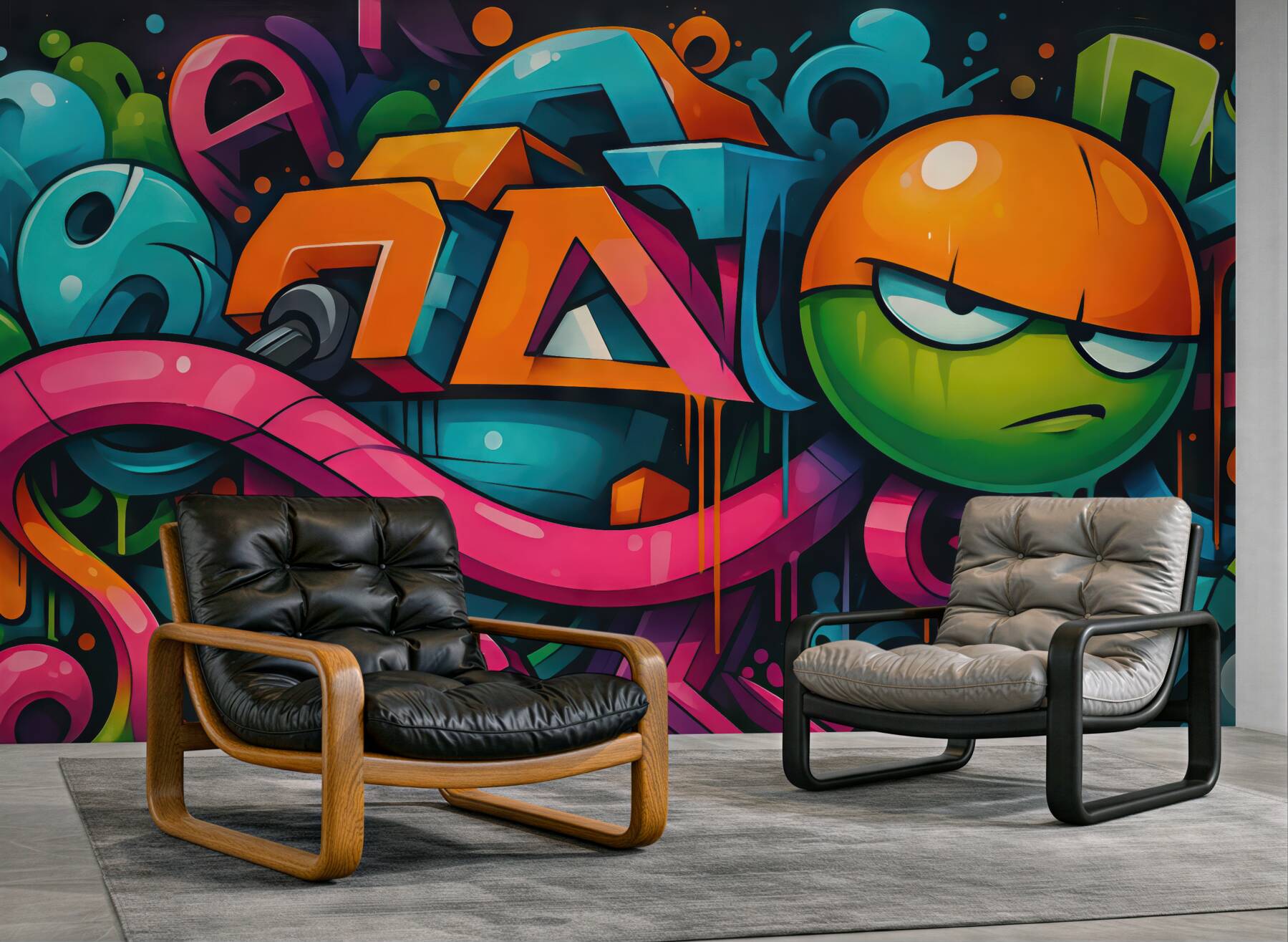 Fototapeta kolorowe graffiti z miejskim charakterem