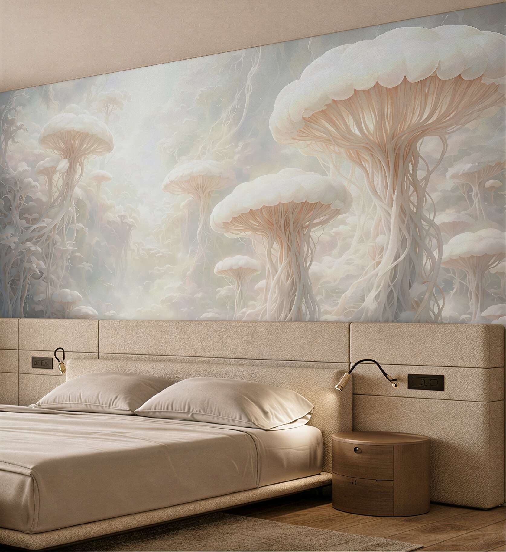 Fototapeta magiczny las świetlistych grzybów