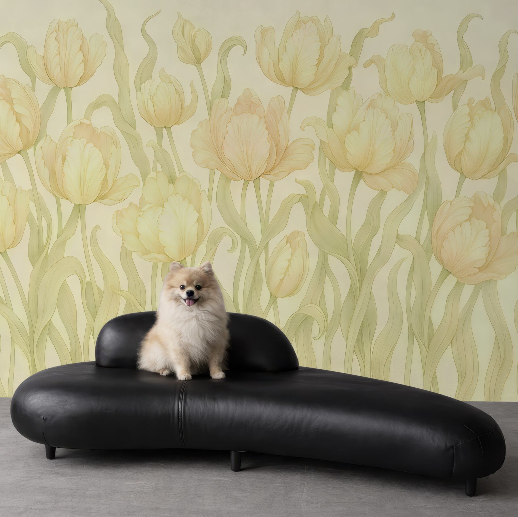 Fototapeta kremowe tulipany w subtelnym świetle