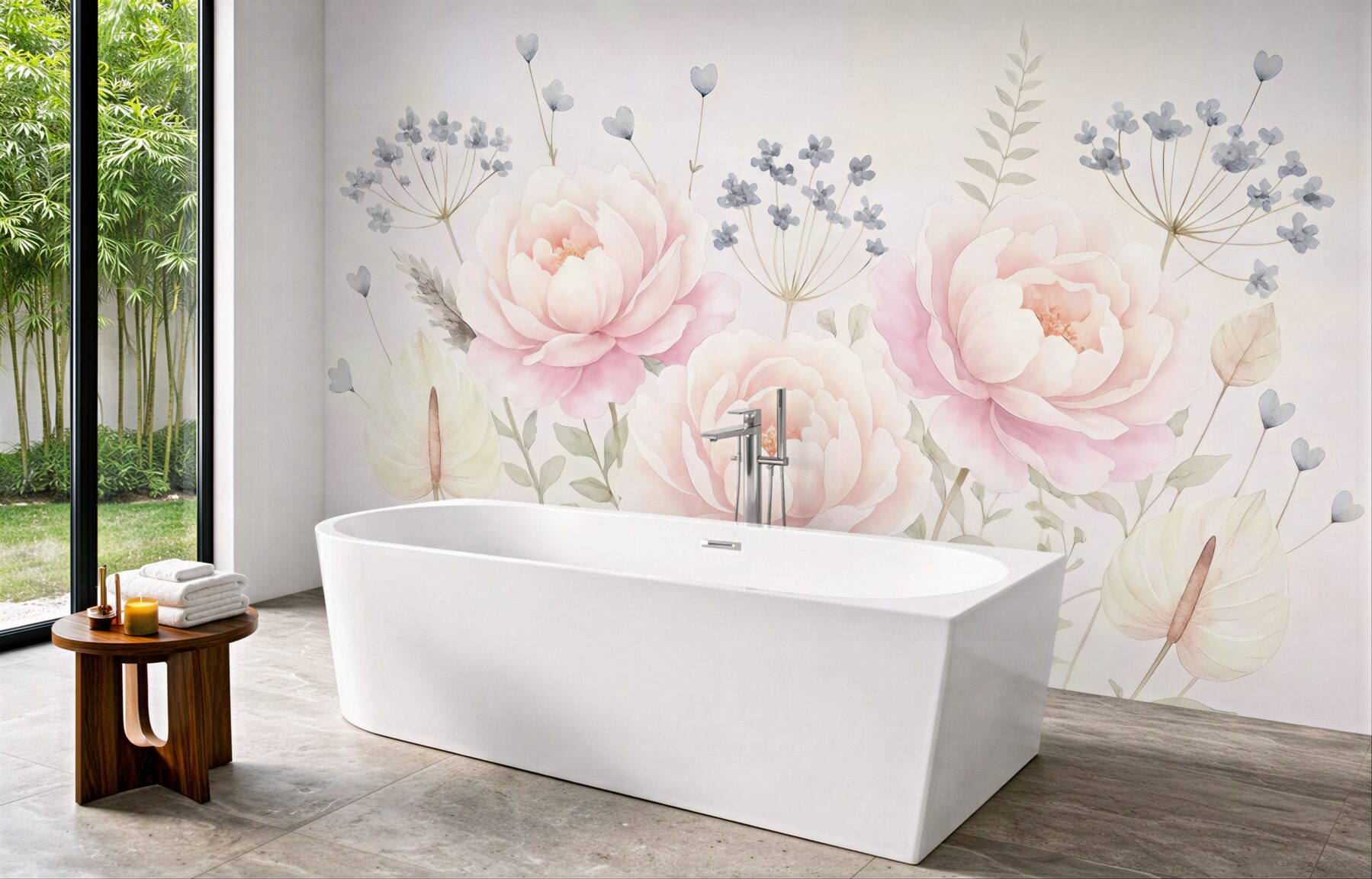 Fototapeta delikatne kwiaty w pastelowej harmonii