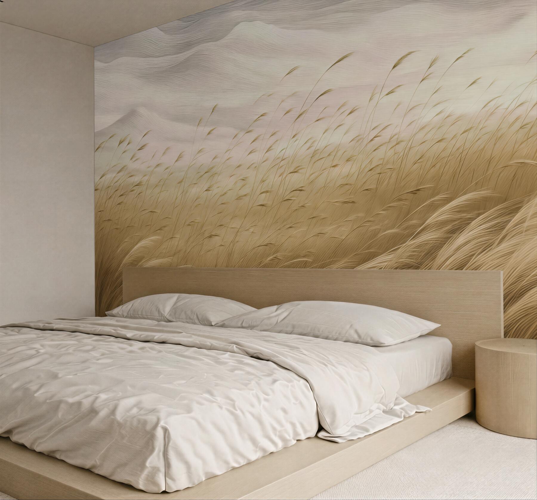 Fototapeta złote trawy na wietrznym pejzażu