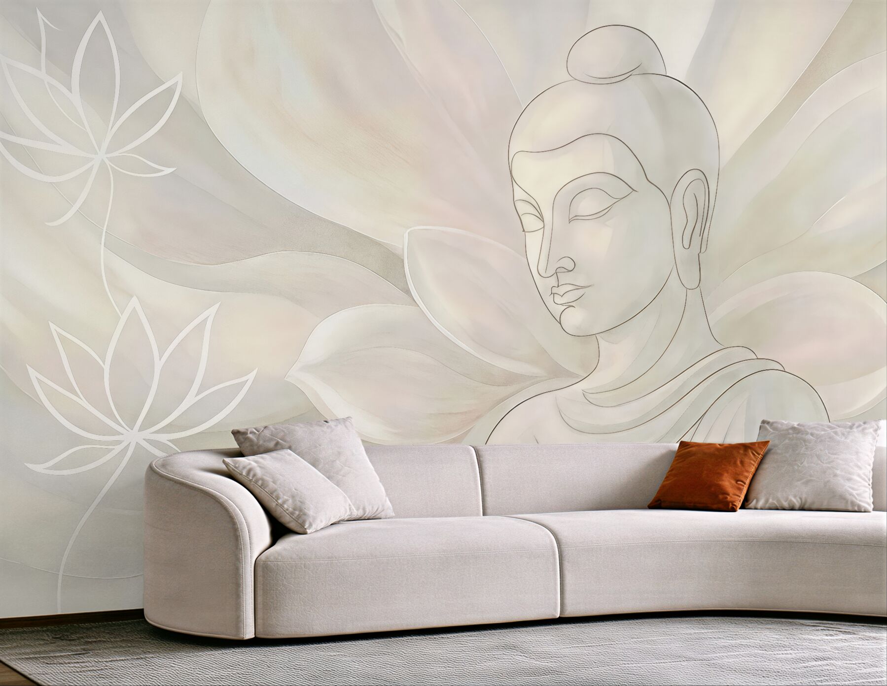 Fototapeta pastelowy budda z lotosami