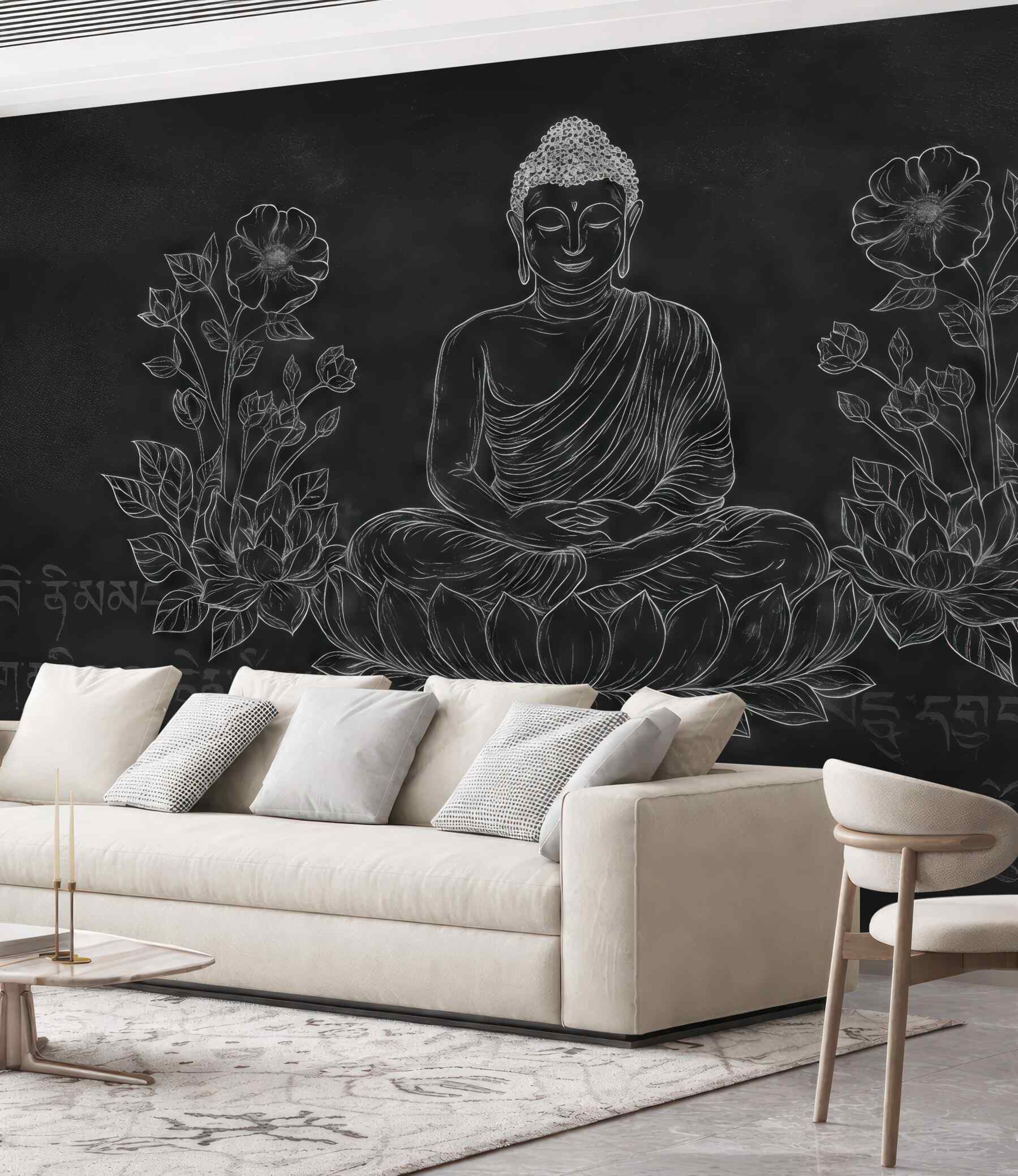 Fototapeta ciemny budda na lotosie