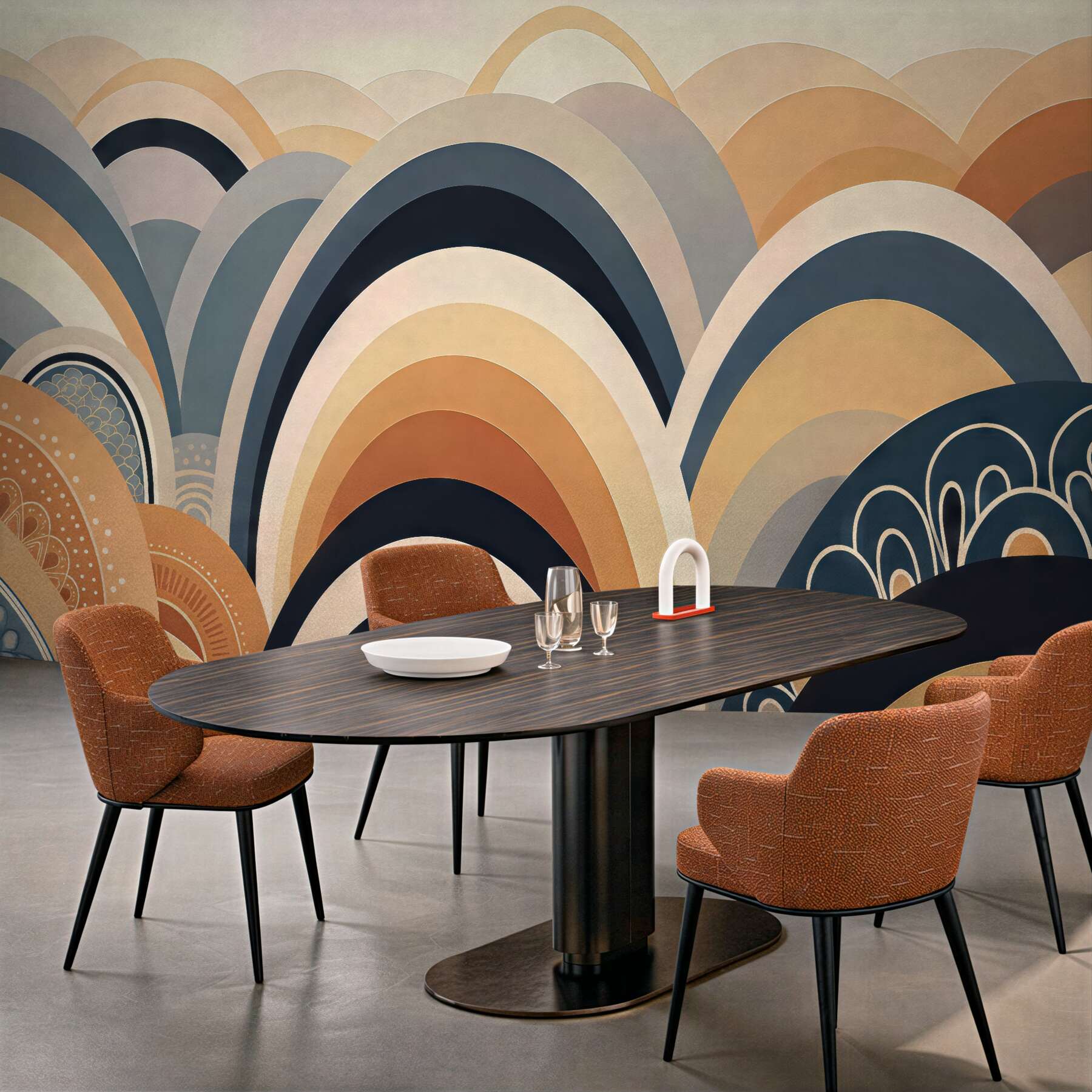 Fototapeta art déco łuki w ciepłych tonach