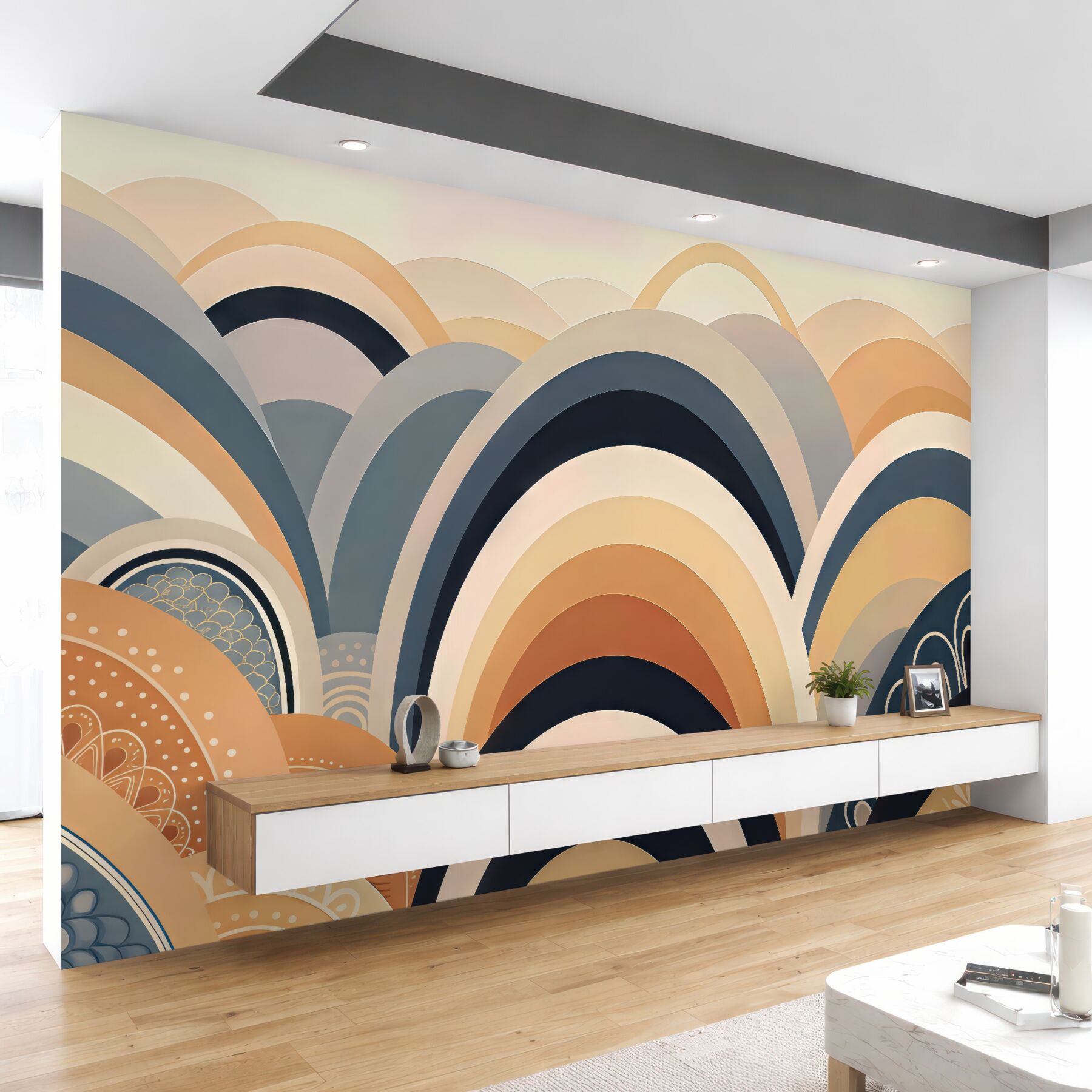 Fototapeta art déco łuki w ciepłych tonach