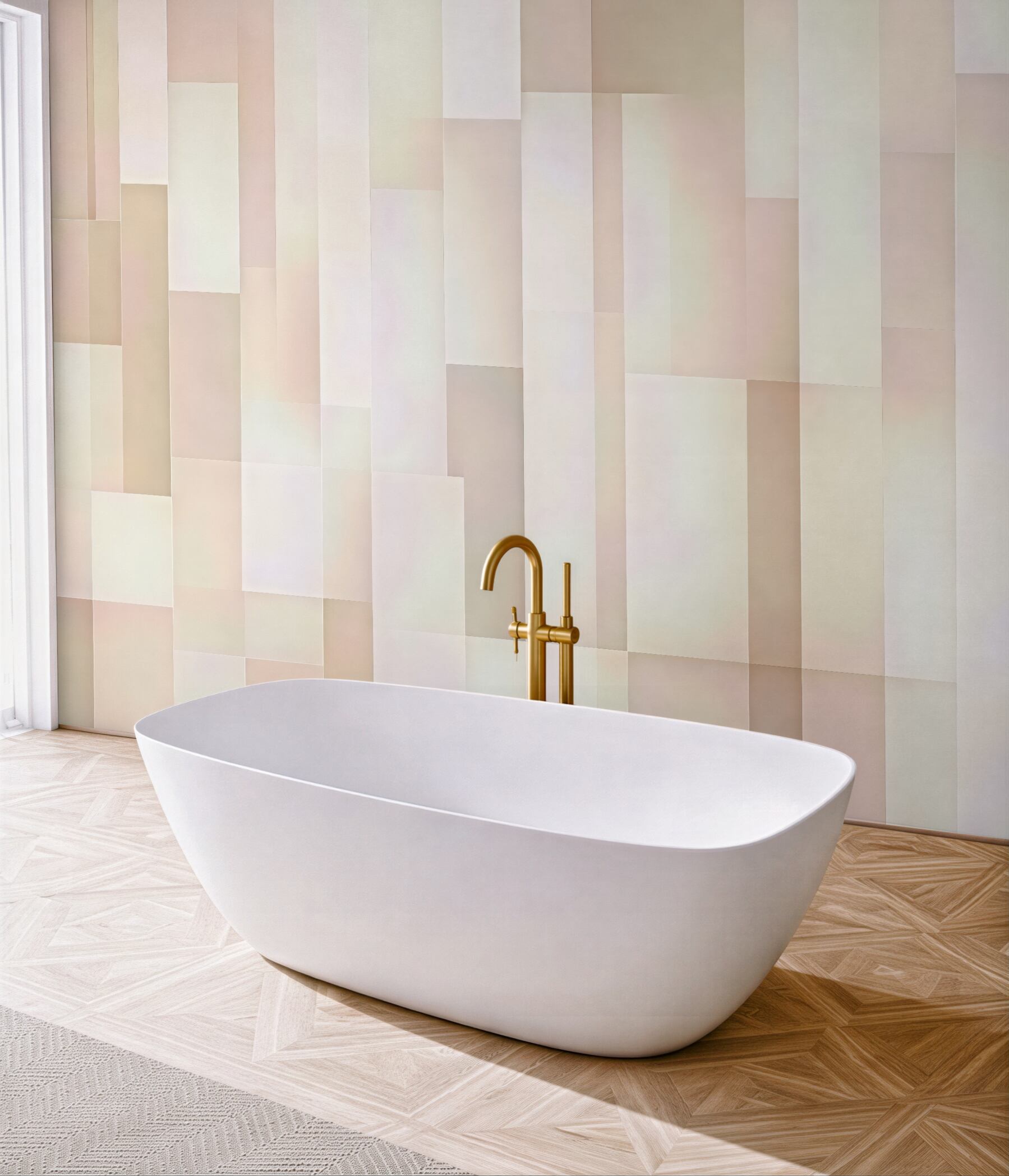 Fototapeta pastelowa geometryczna mozaika świetlna
