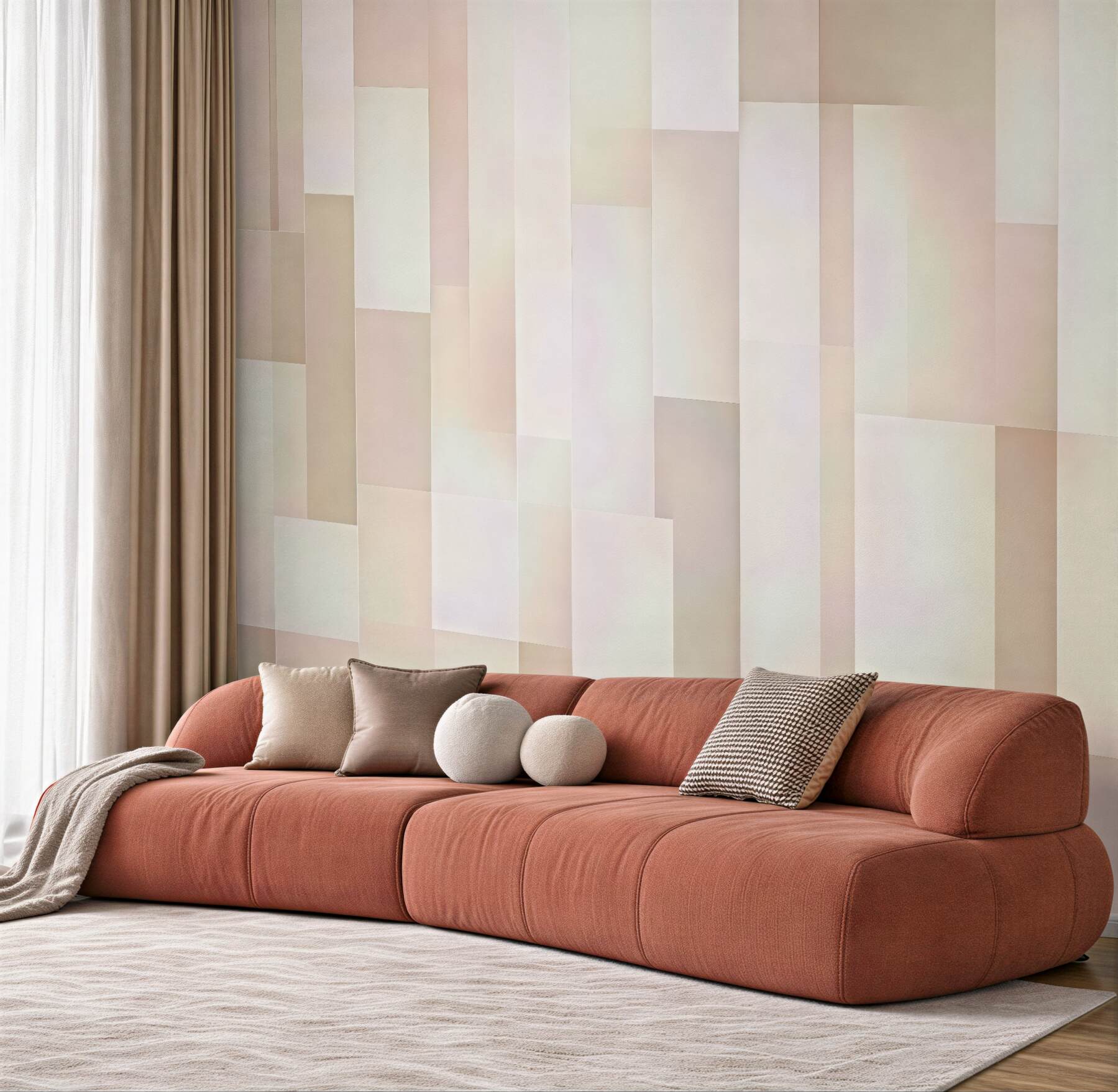 Fototapeta pastelowa geometryczna mozaika świetlna