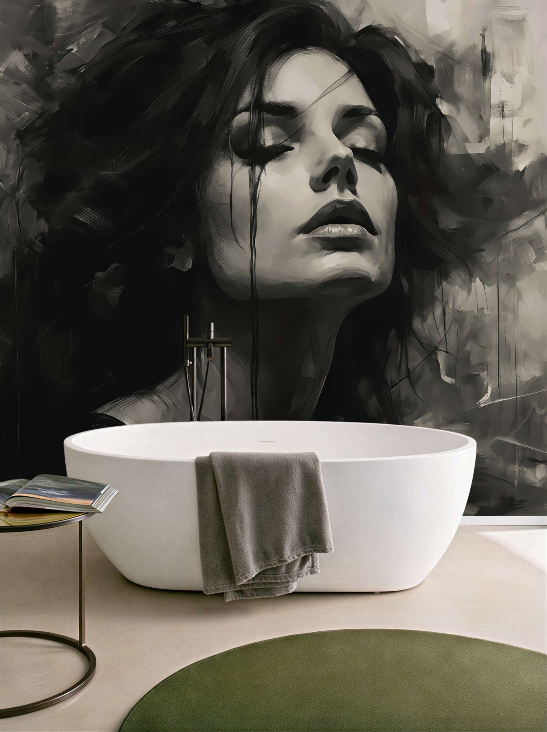 Fototapeta czarno-biała zmysłowa abstrakcyjna kobieta