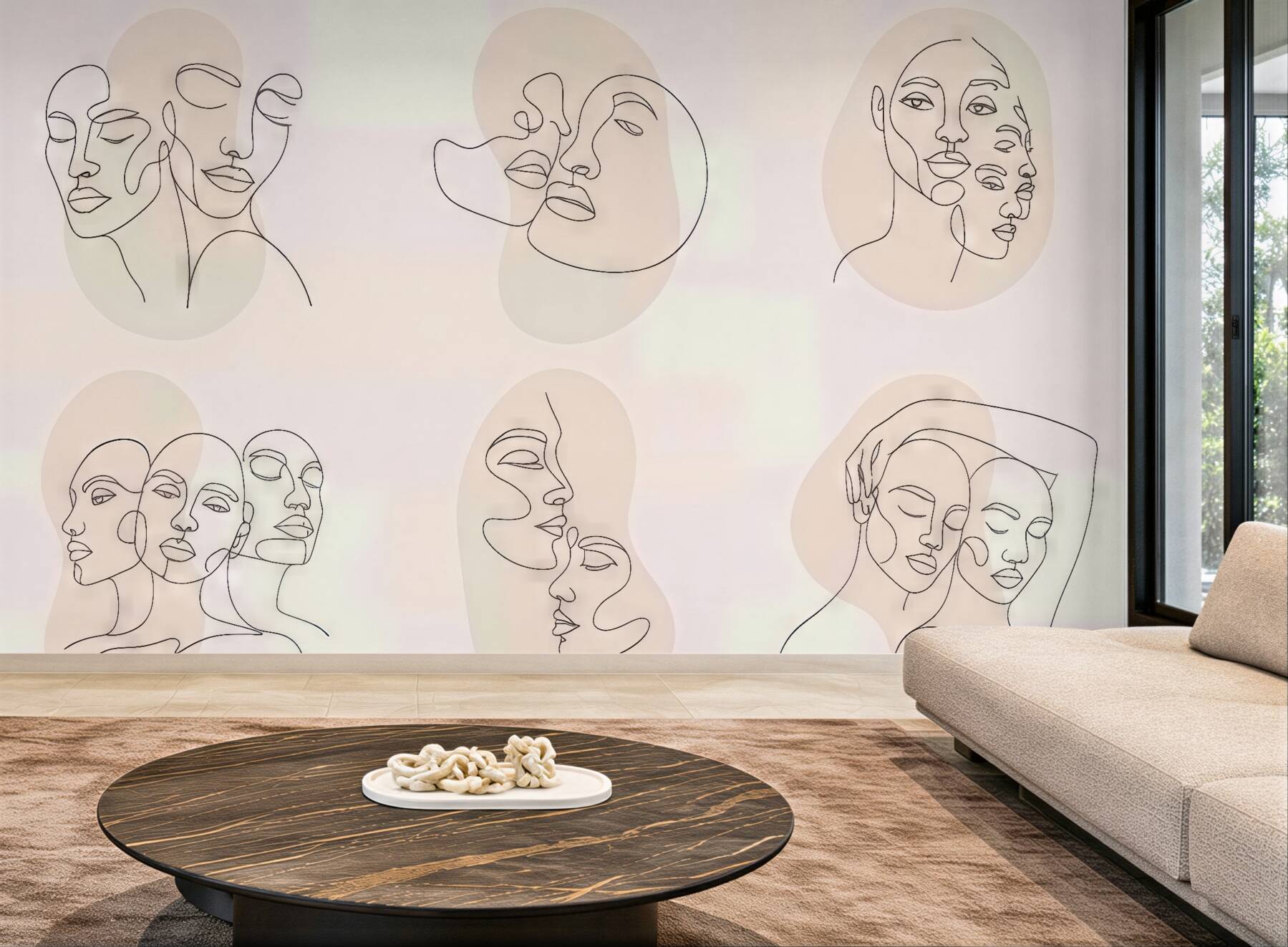 Fototapeta abstrakcyjne twarze w subtelnej harmonii