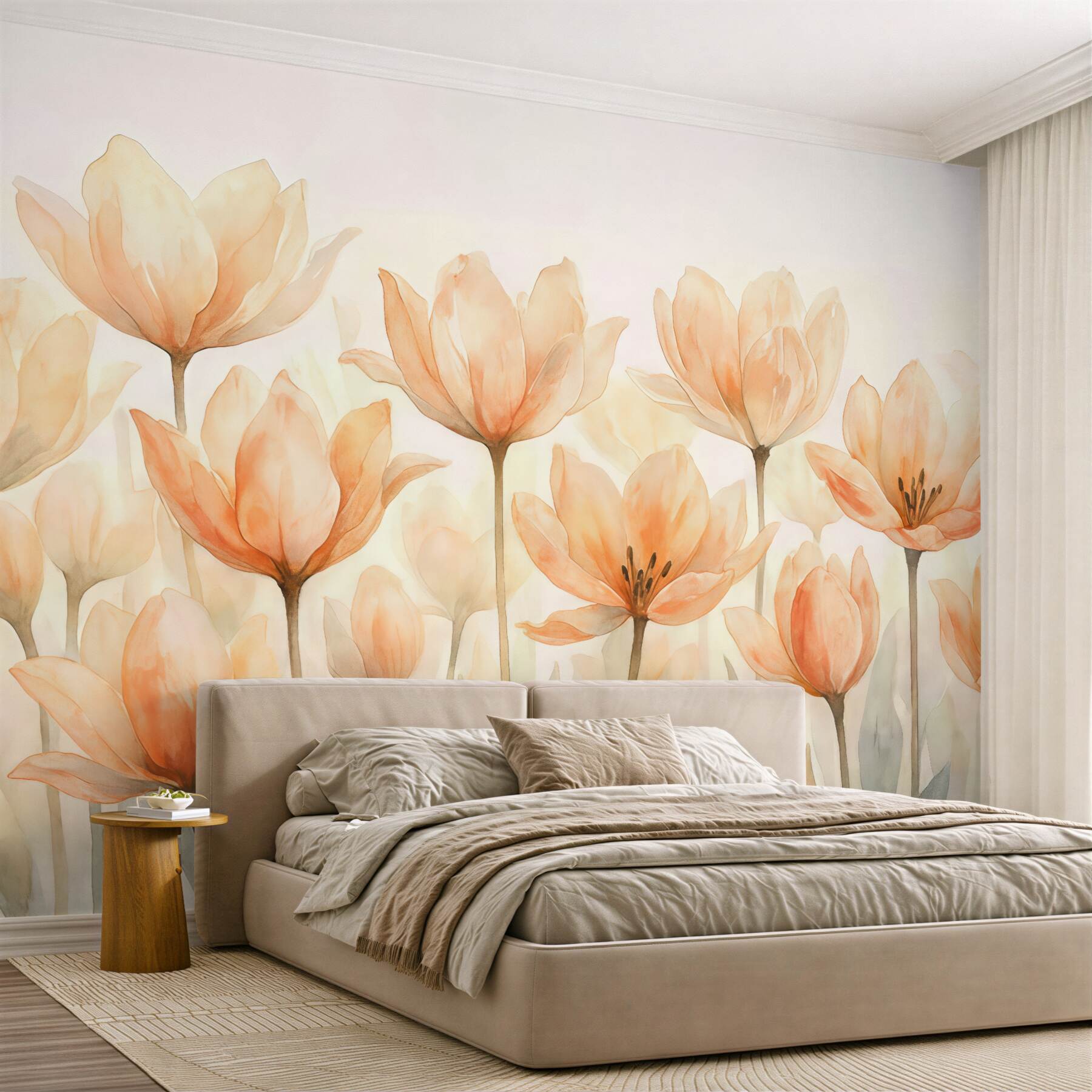 Fototapeta delikatne magnolie w pastelowej akwareli