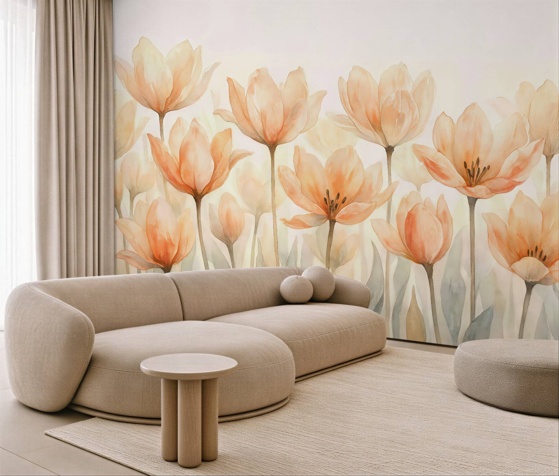Fototapeta delikatne magnolie w pastelowej akwareli