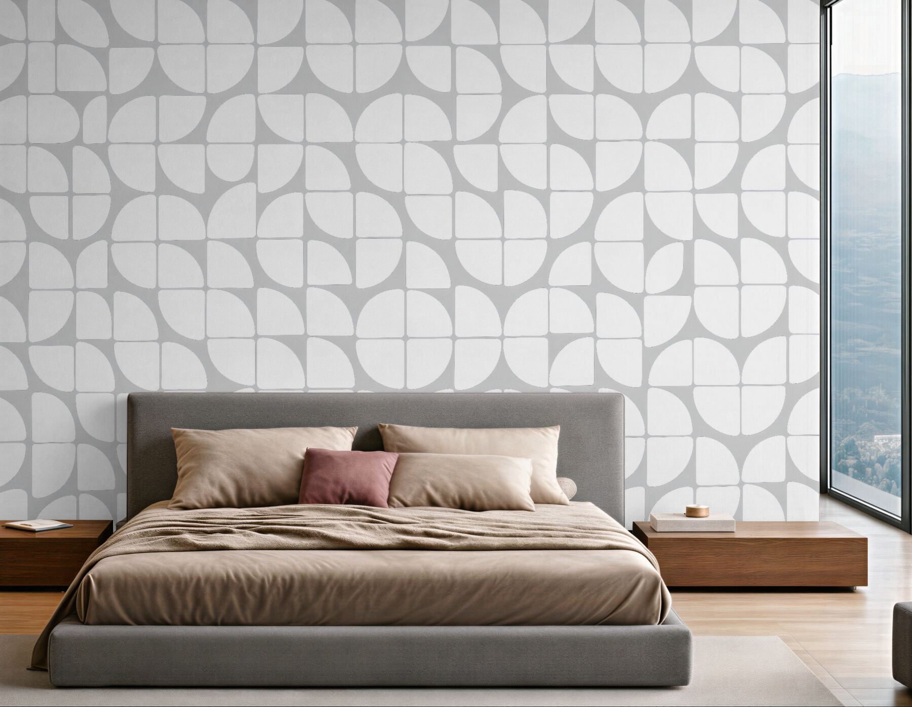 Fototapeta minimalistyczna mozaika geometryczna w szarości