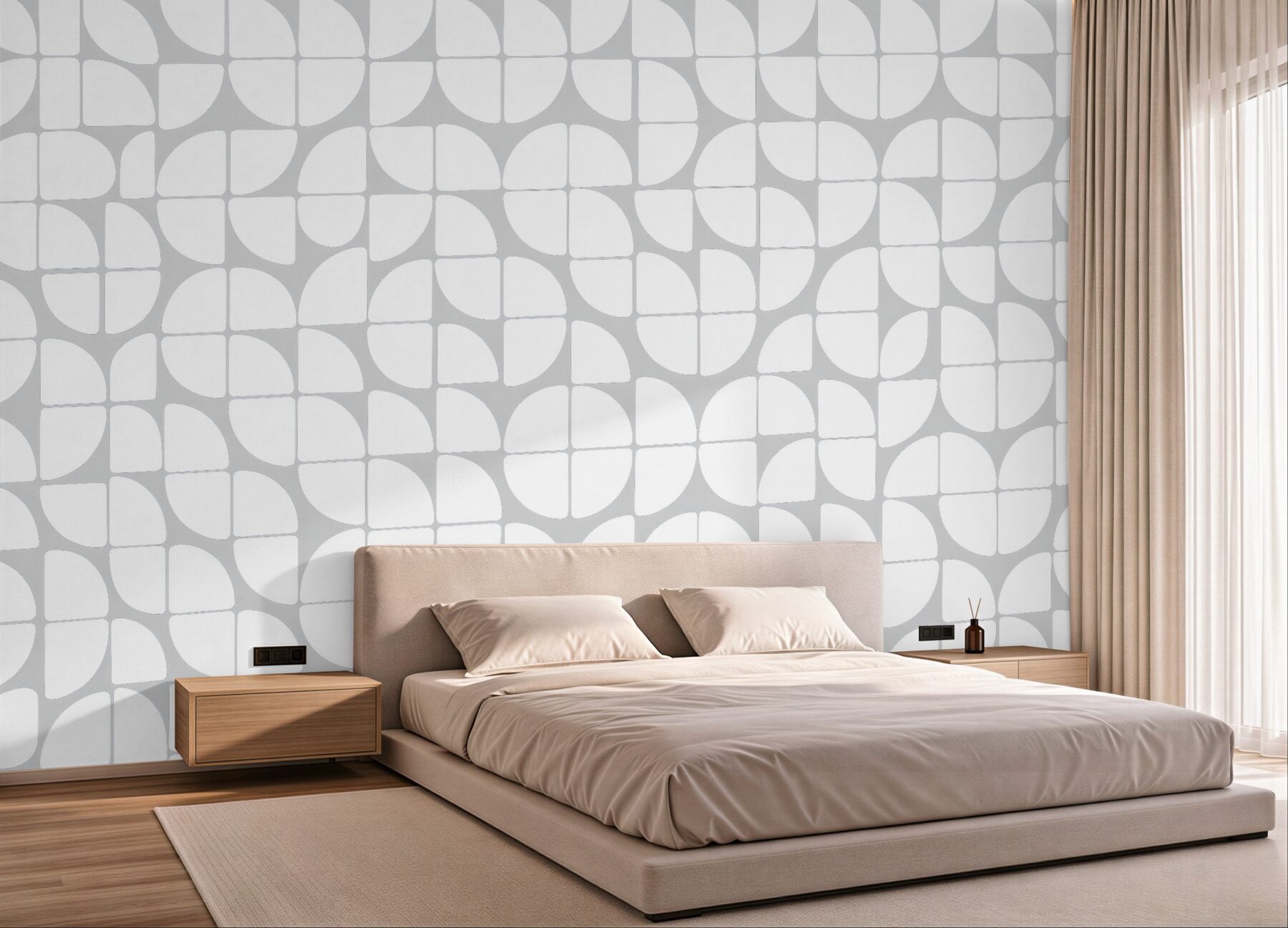 Fototapeta minimalistyczna mozaika geometryczna w szarości