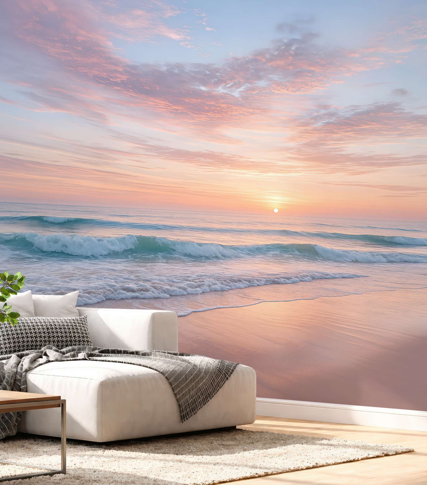 Fototapeta pastelowy wschód słońca nad morzem
