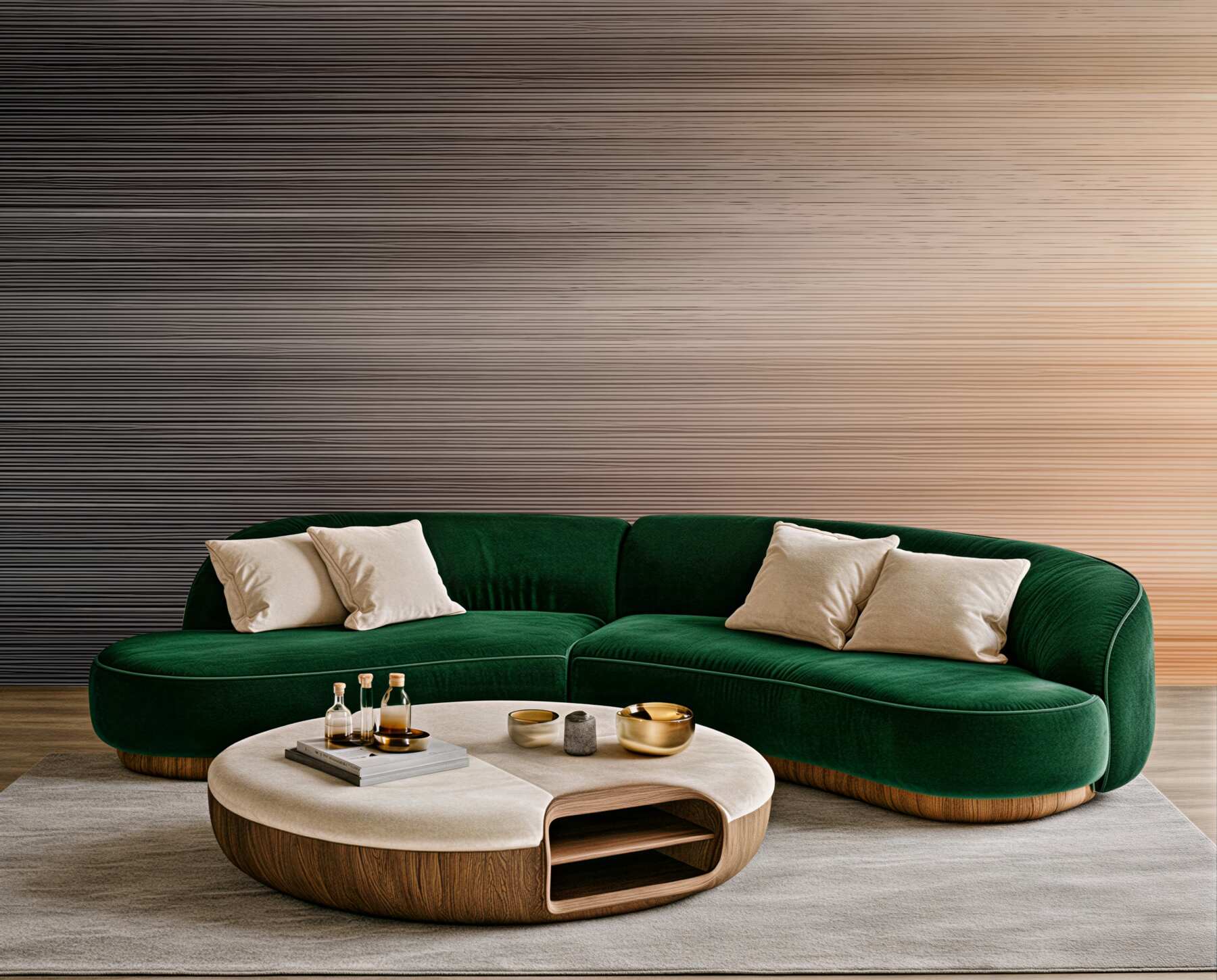 Fototapeta miedziany gradient z subtelnymi liniami