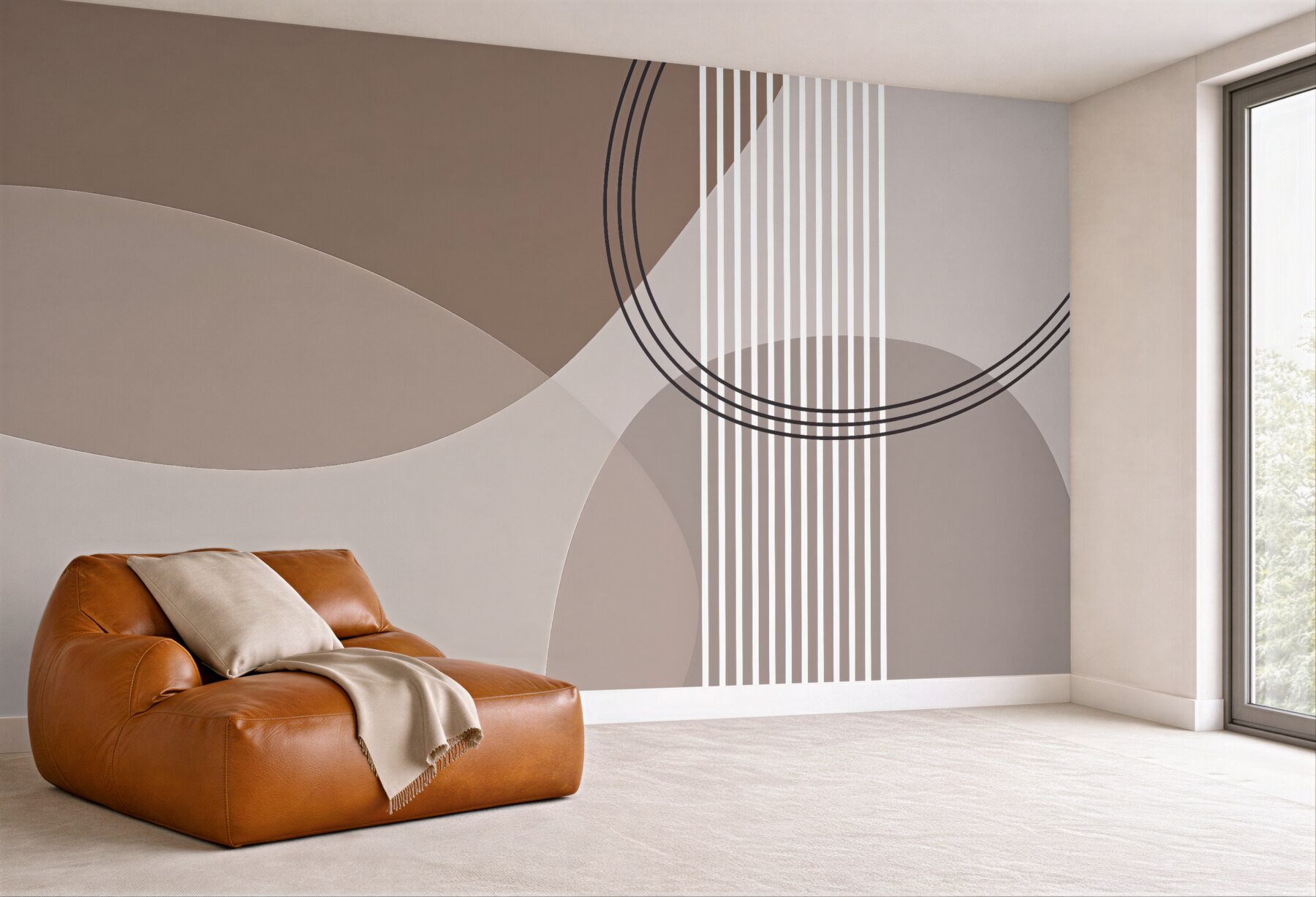 Fototapeta geometryczna harmonia w taupe