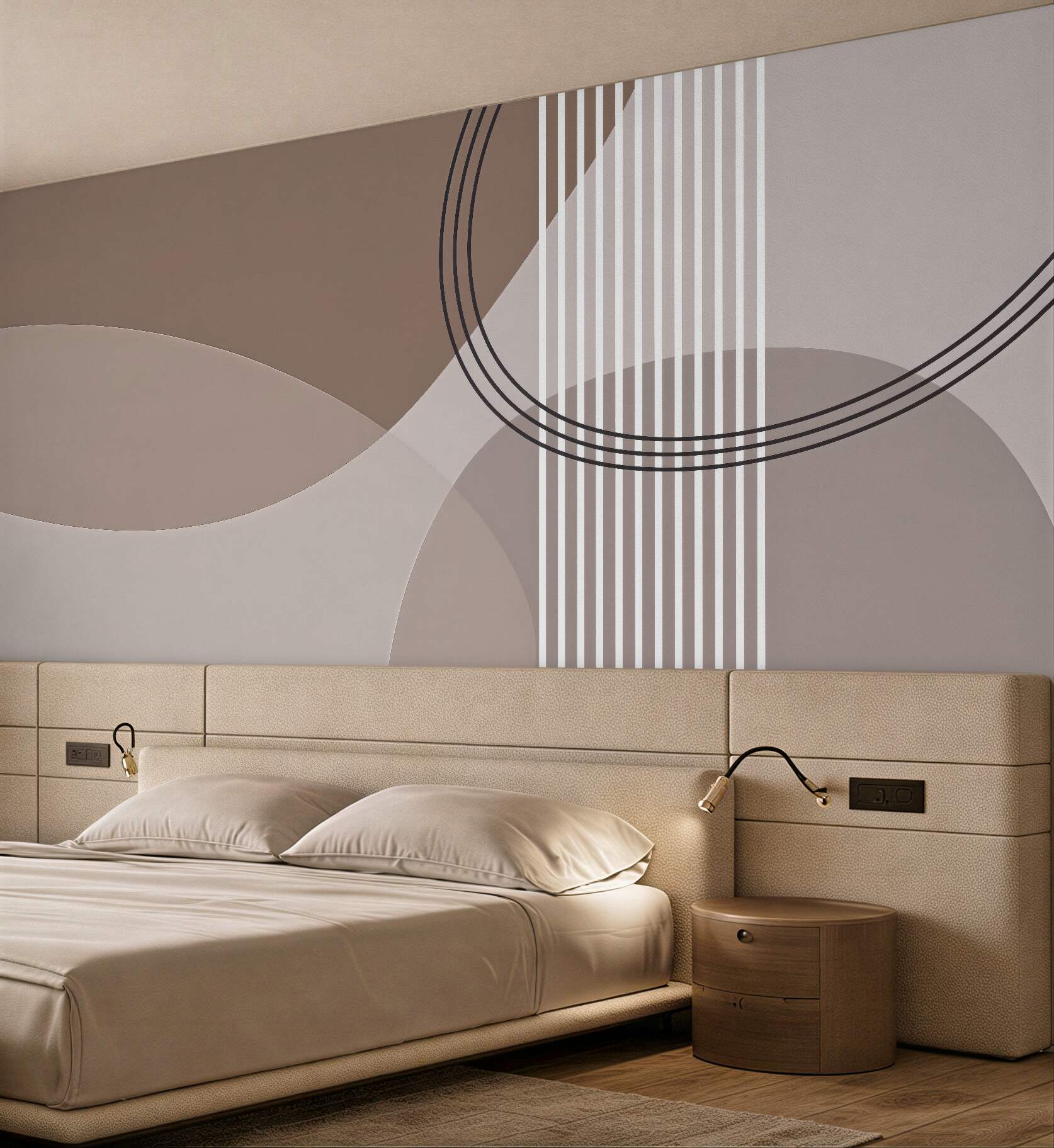 Fototapeta geometryczna harmonia w taupe