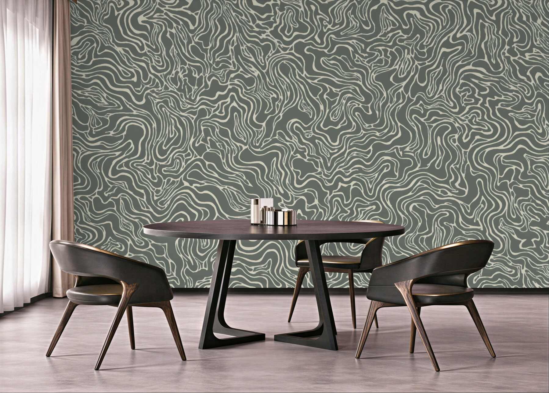 Fototapeta organiczne linie w szarej abstrakcji