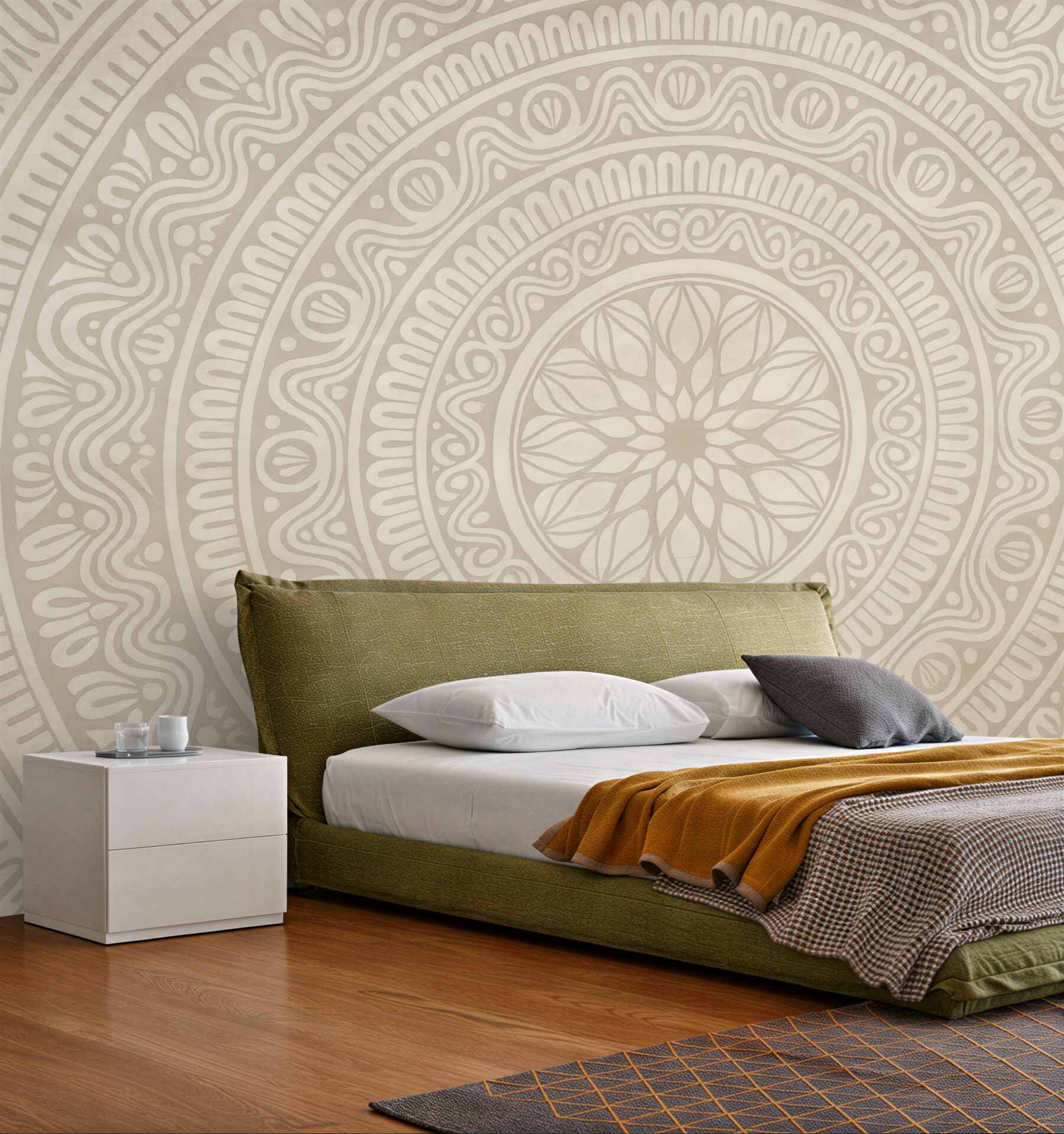Fototapeta kremowa mandala w harmonijnym stylu