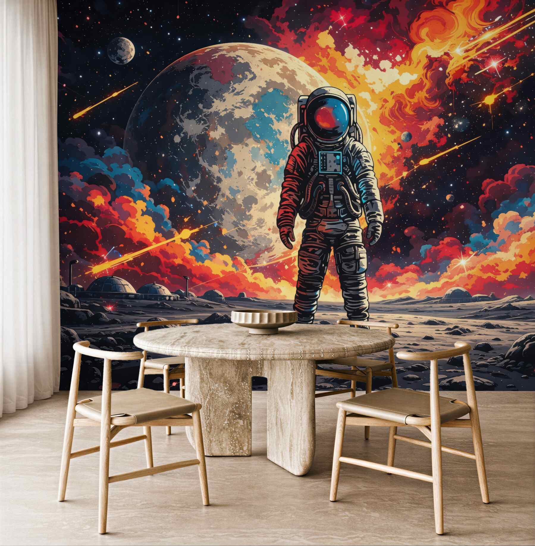Fototapeta astronauta w kosmicznej eksplozji barw