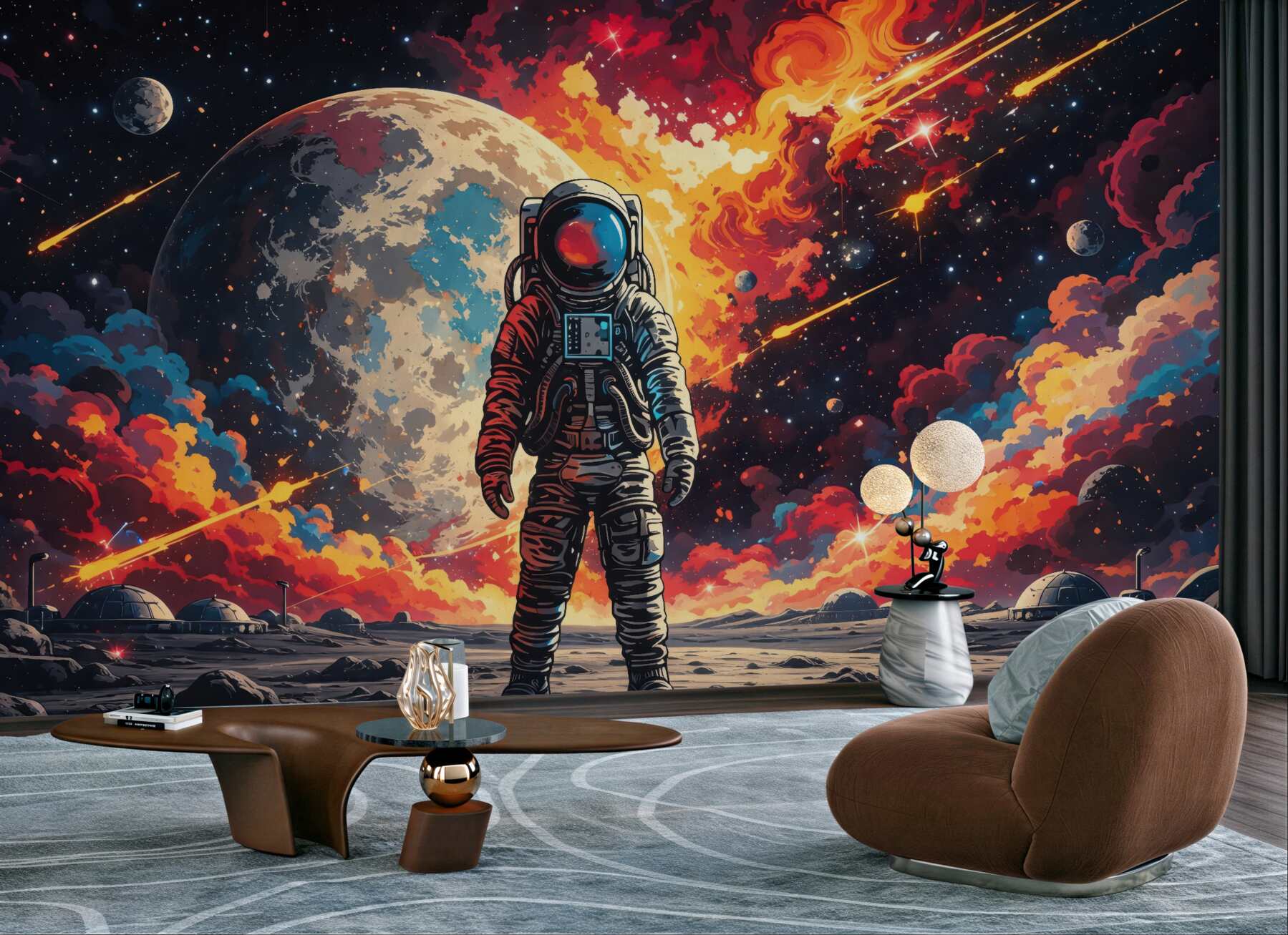 Fototapeta astronauta w kosmicznej eksplozji barw
