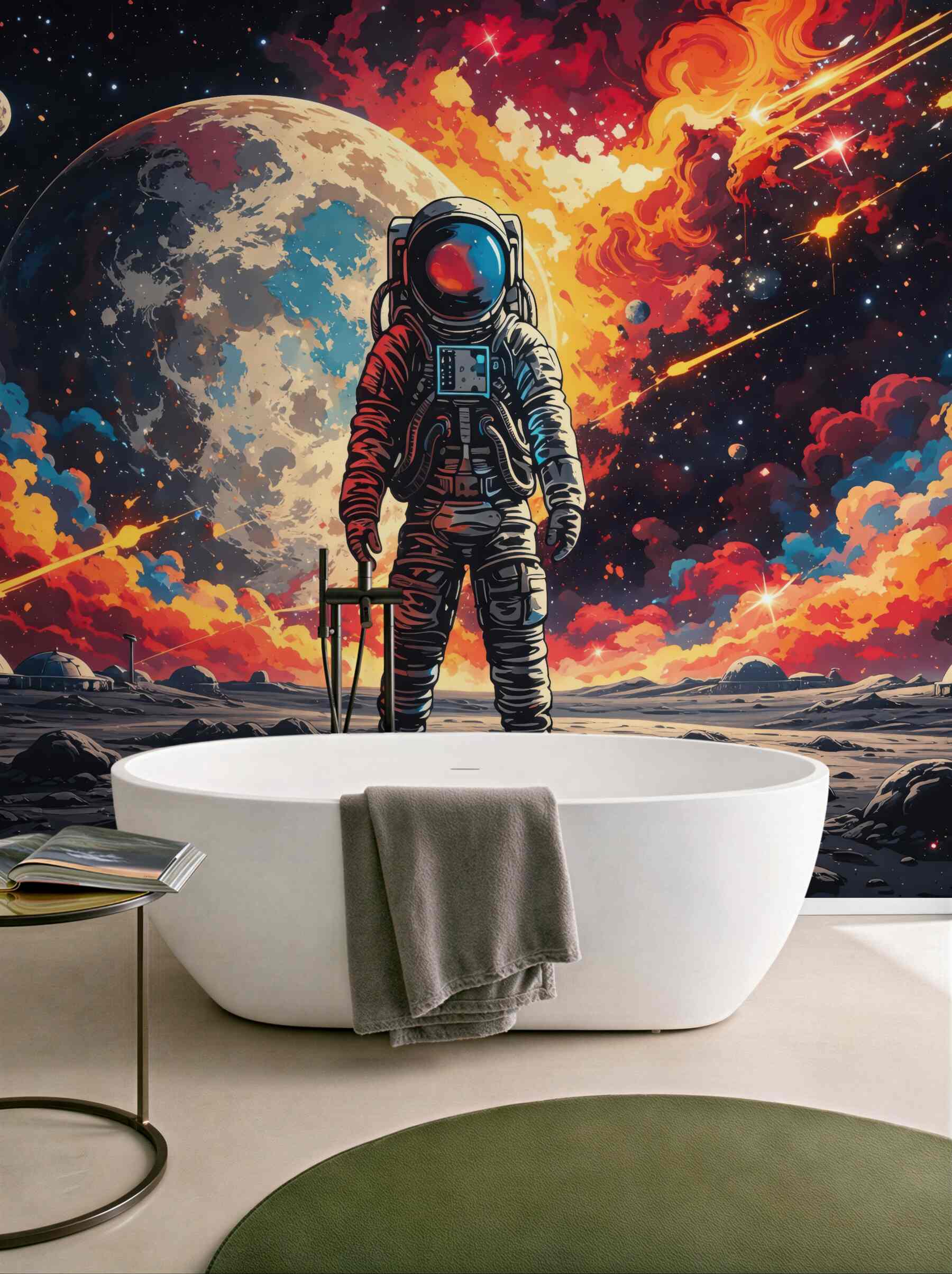 Fototapeta astronauta w kosmicznej eksplozji barw