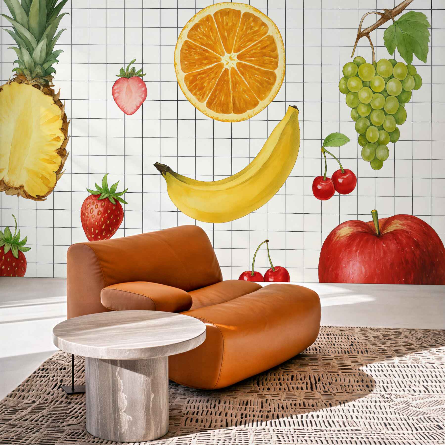 Fototapeta kolorowe owoce na kuchennej kratce