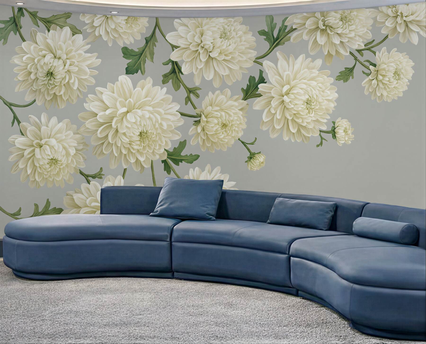 Fototapeta kremowe chryzantemy w subtelnej elegancji