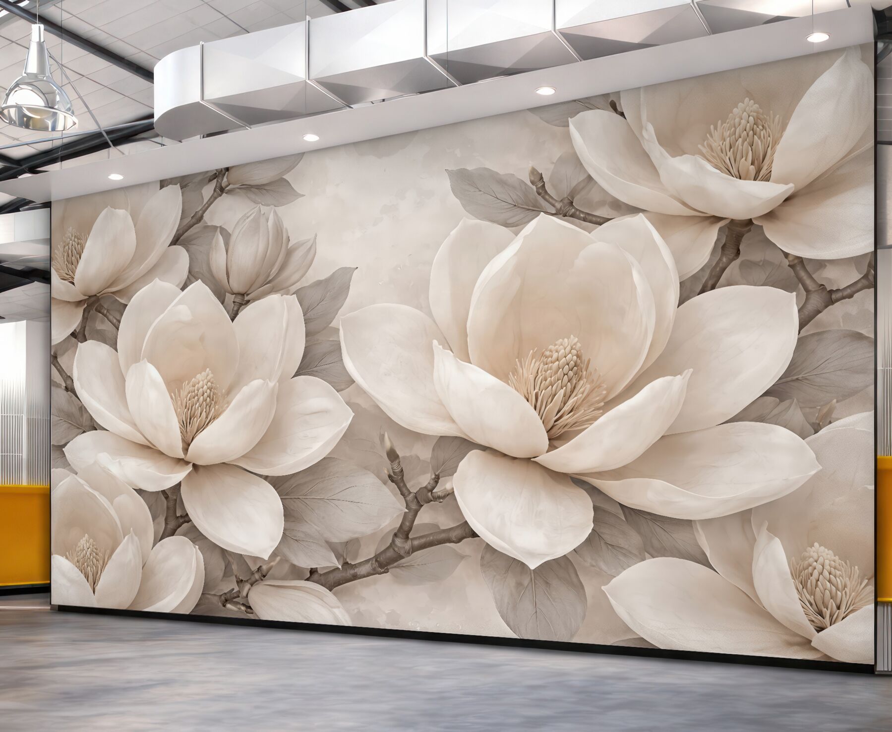 Fototapeta eleganckie magnolie w beżowej harmonii