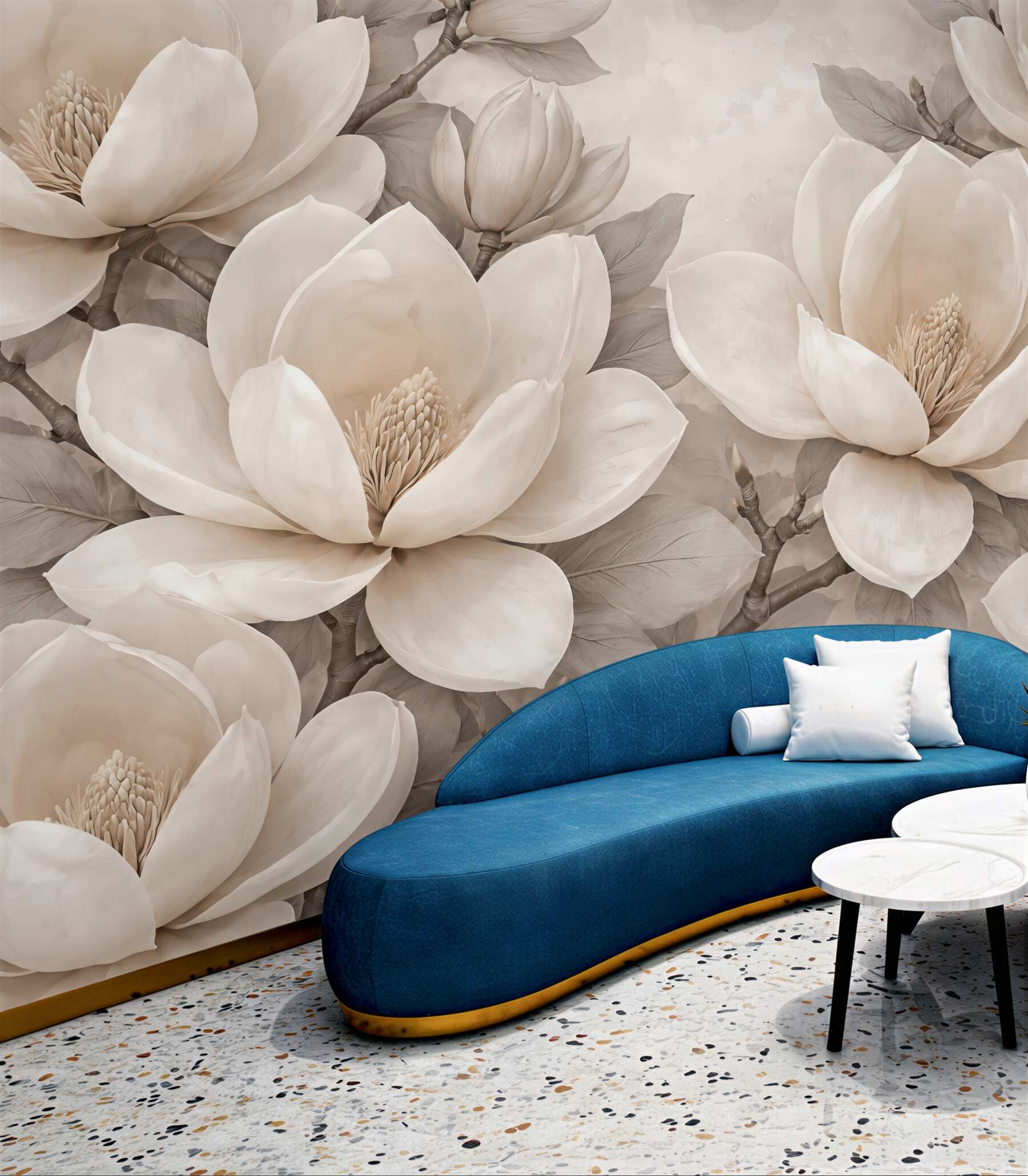 Fototapeta eleganckie magnolie w beżowej harmonii