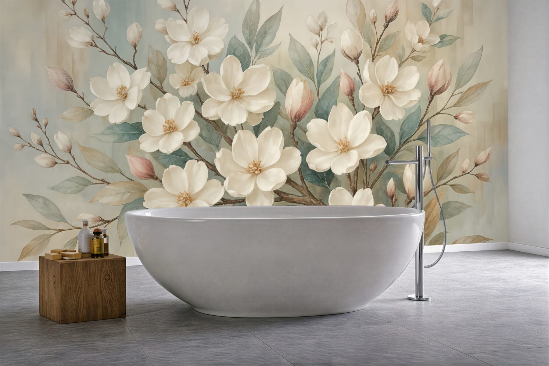 Fototapeta kremowe magnolie w pastelach