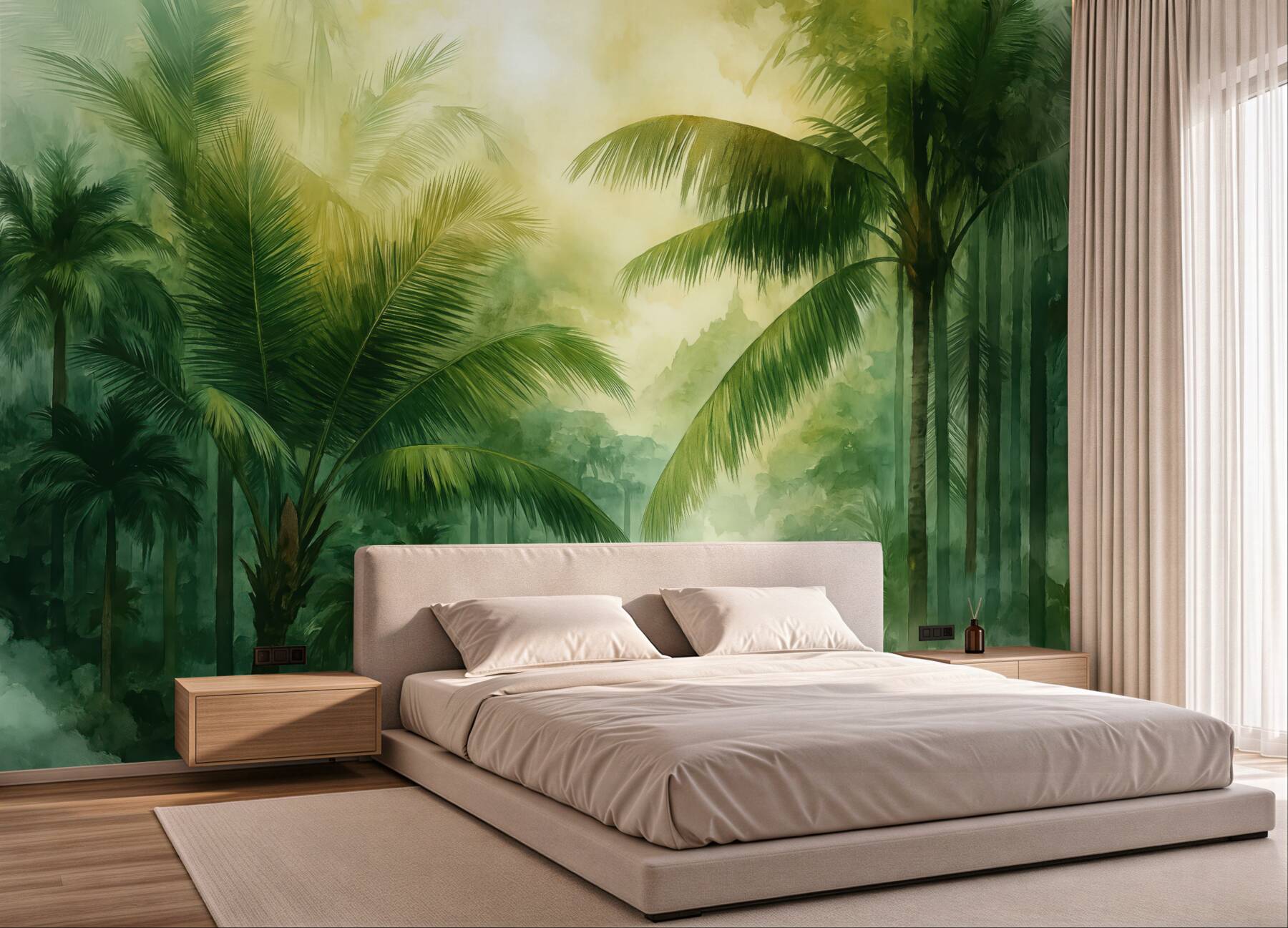 Fototapeta mglista dżungla o świcie