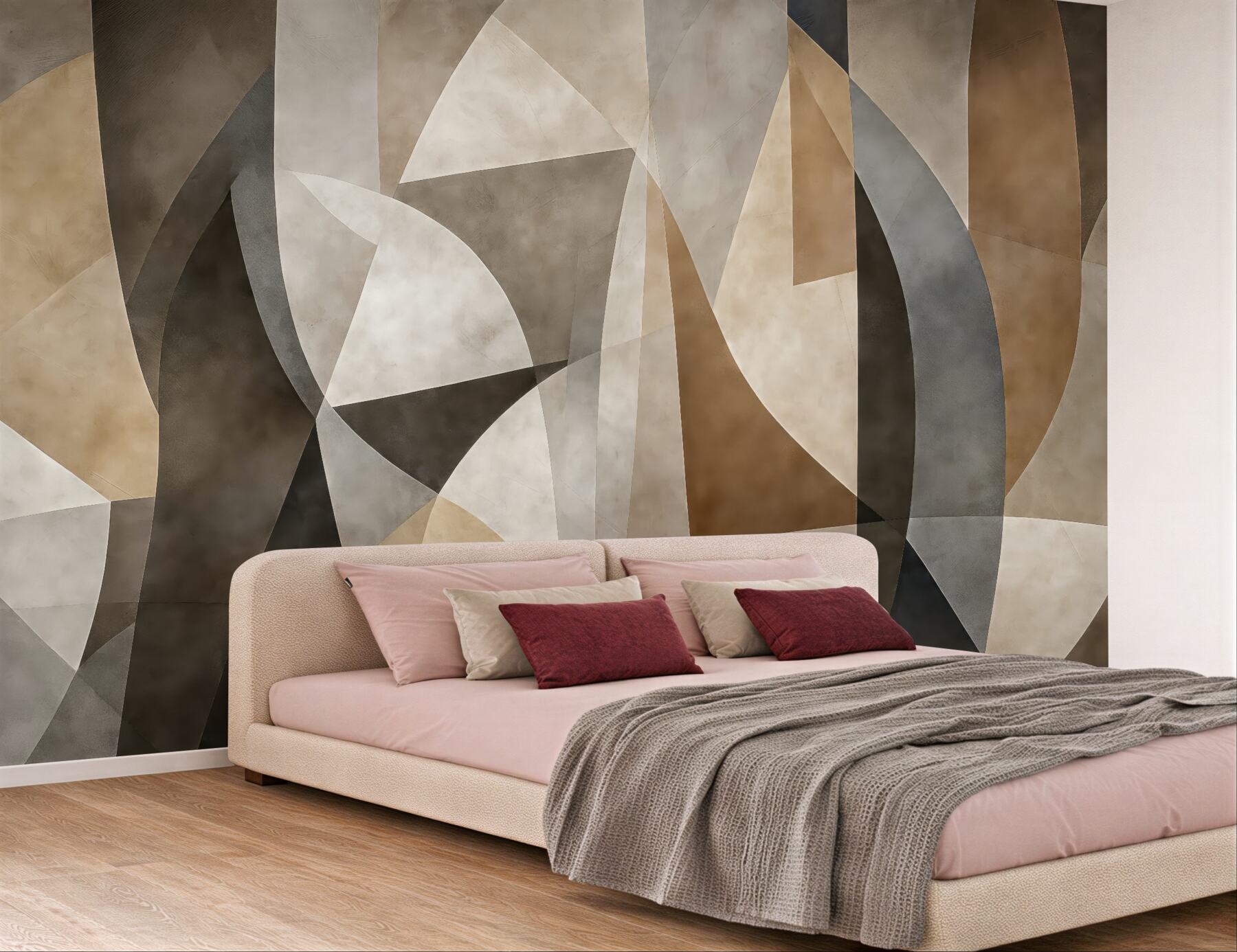 Fototapeta geometryczna abstrakcja w ciepłych beżach