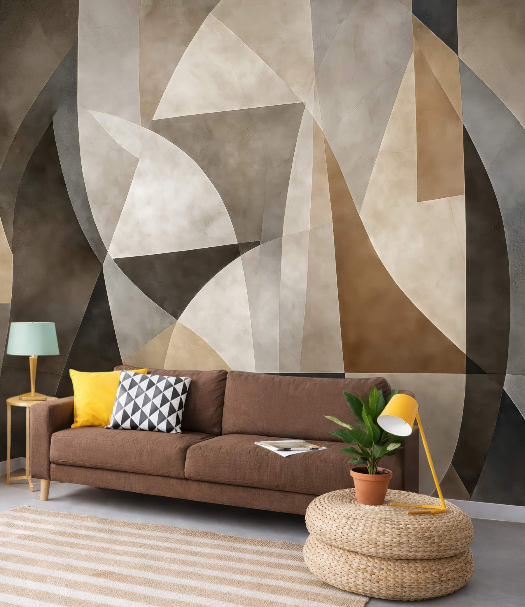 Fototapeta geometryczna abstrakcja w ciepłych beżach