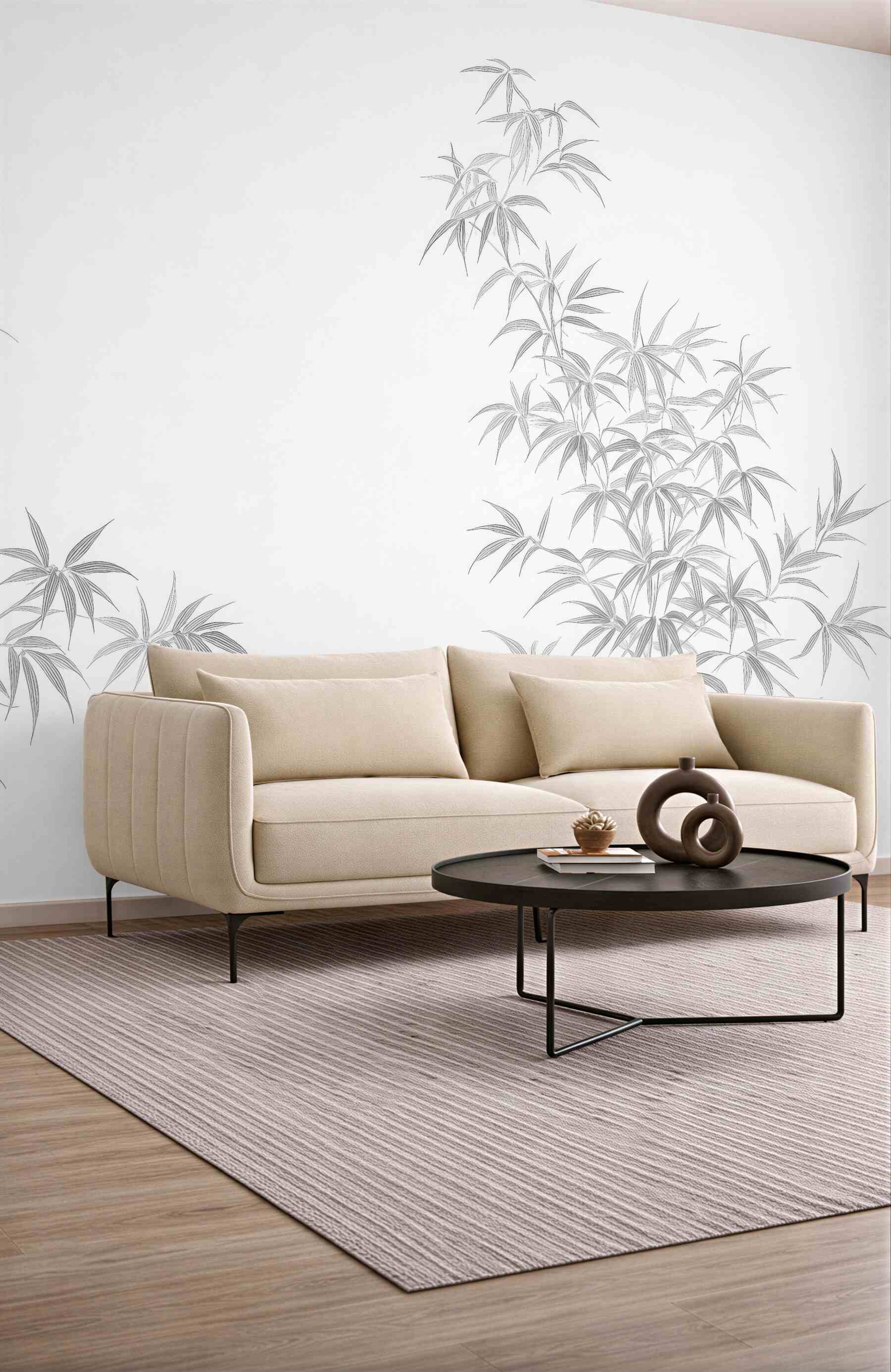 Fototapeta minimalistyczny bambus w jasnej elegancji