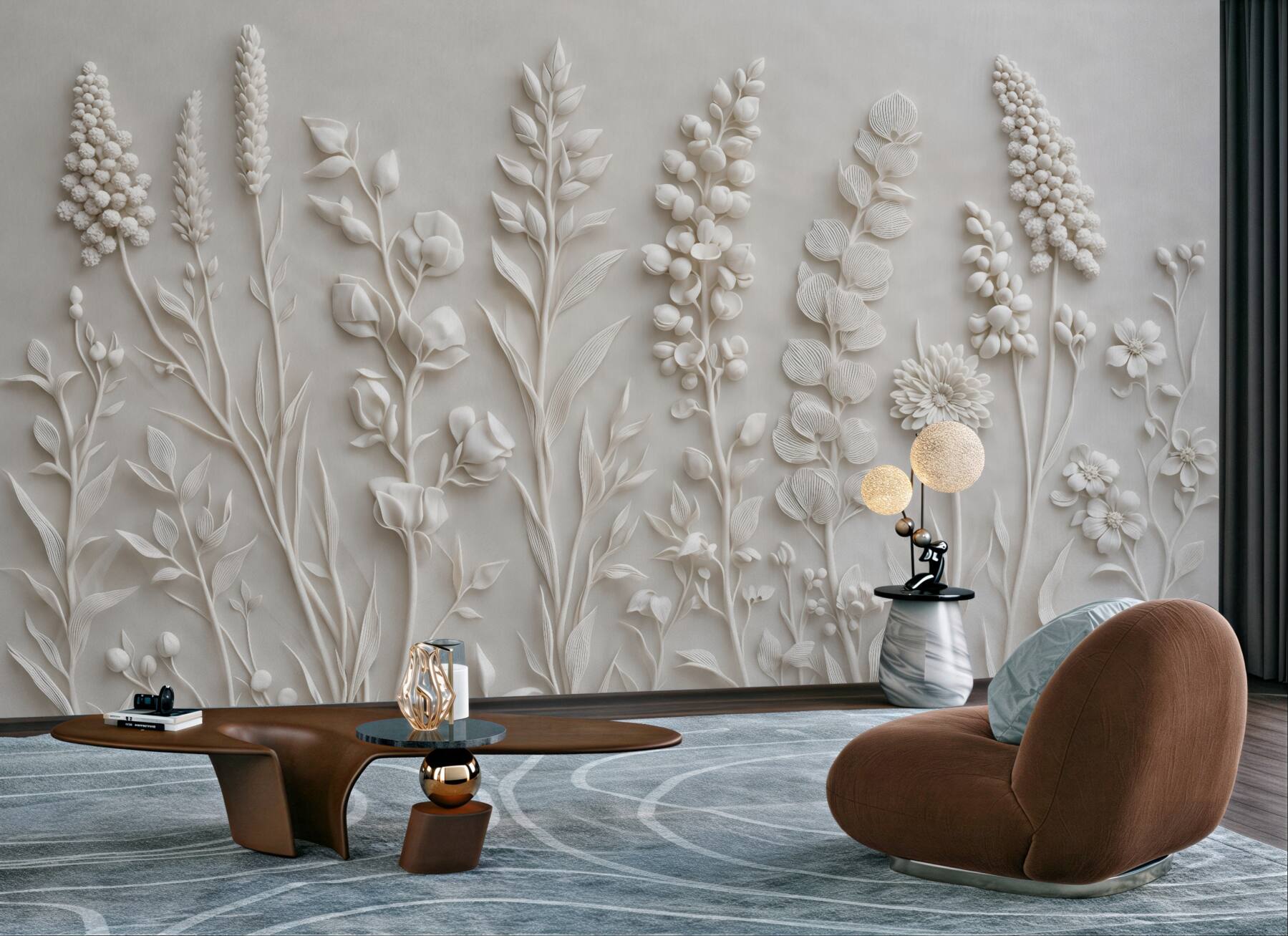 Fototapeta botaniczny relief białych polnych kwiatów