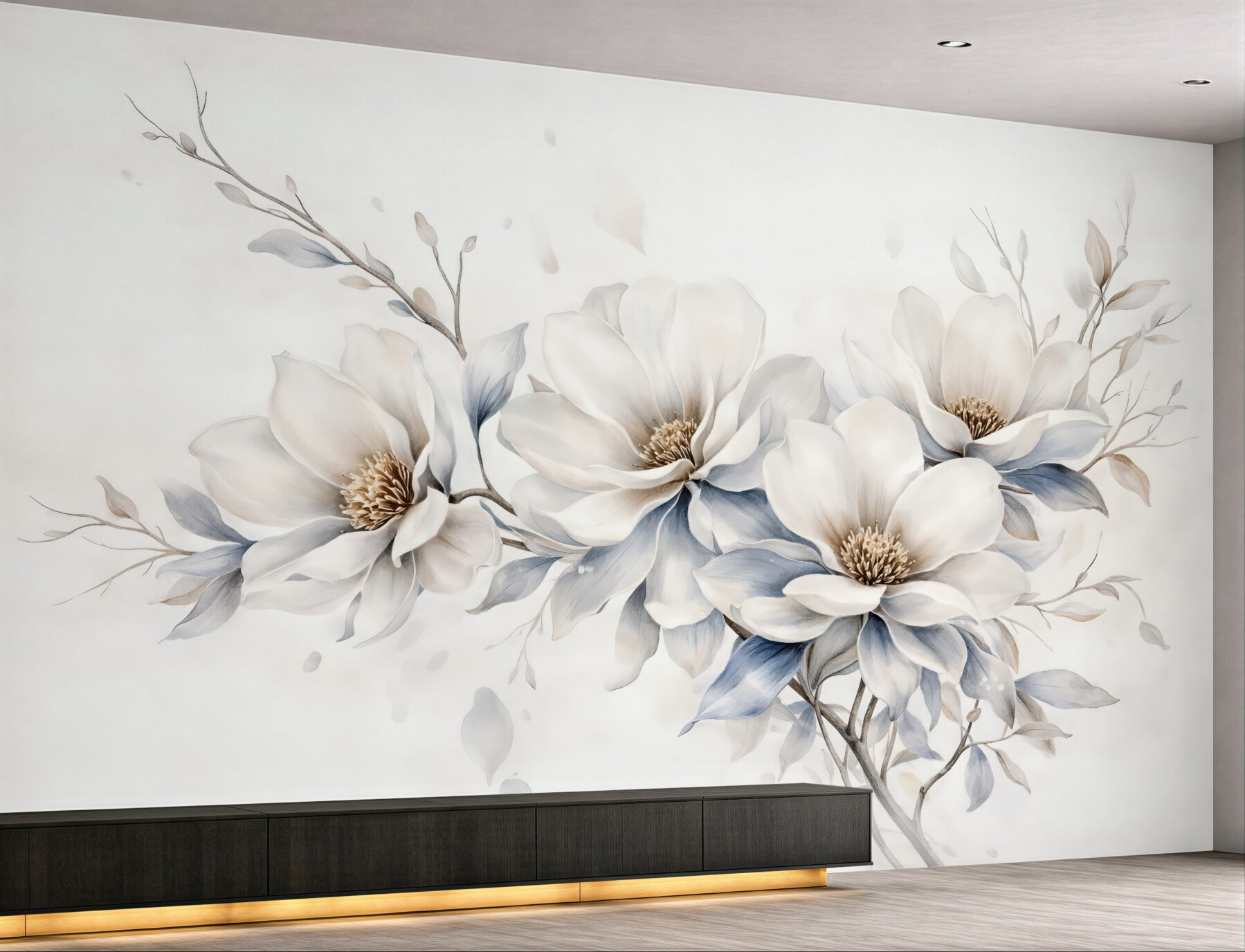 Fototapeta delikatne magnolie w jasnym rozkwicie