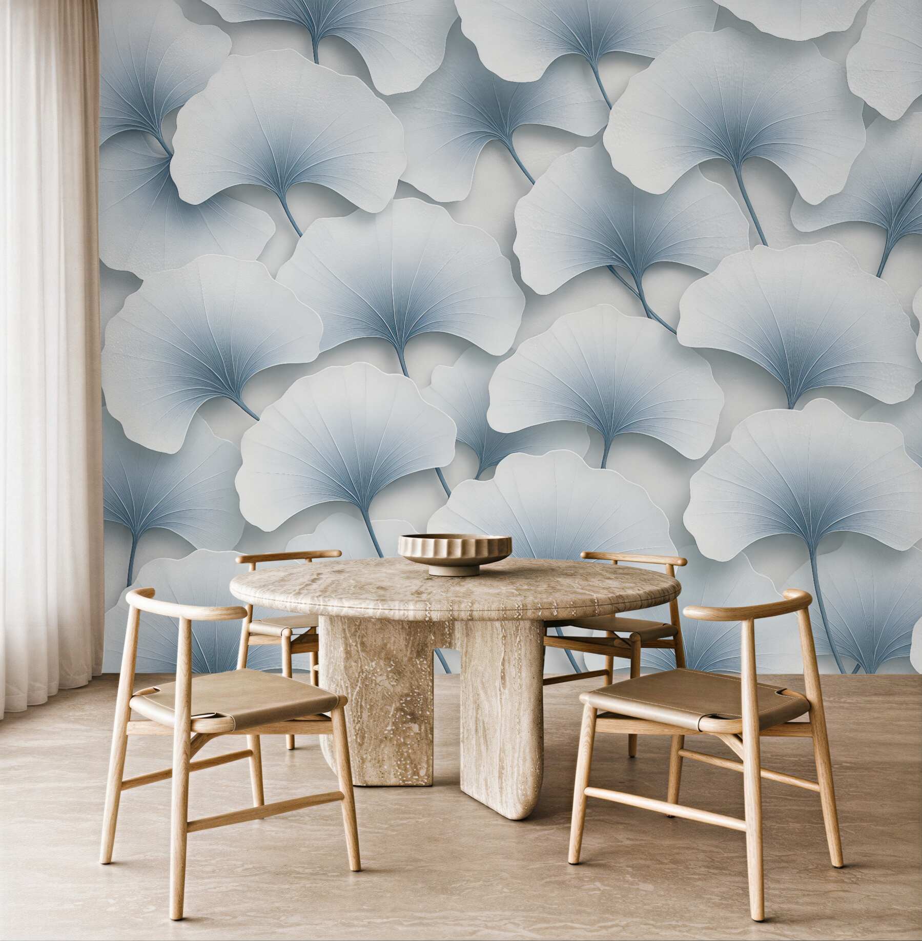 Fototapeta błękitne liście ginkgo w elegancji