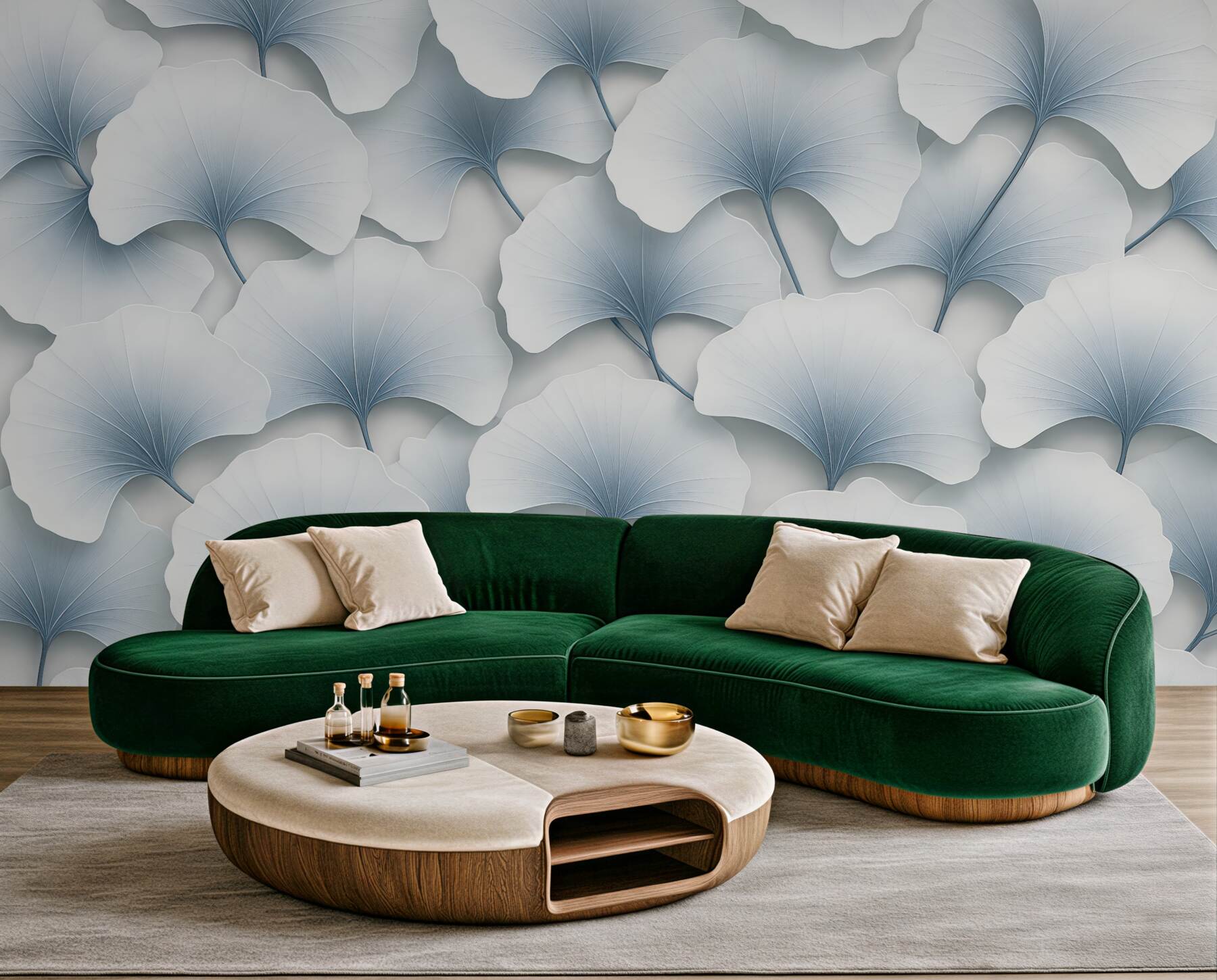 Fototapeta błękitne liście ginkgo w elegancji
