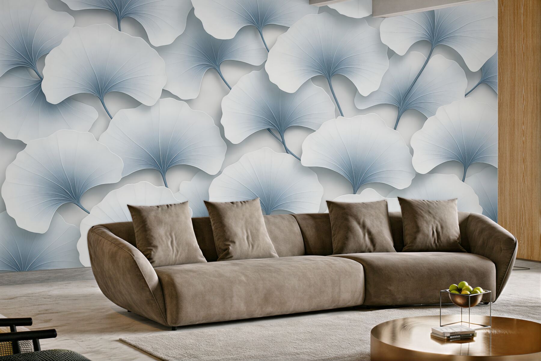 Fototapeta błękitne liście ginkgo w elegancji