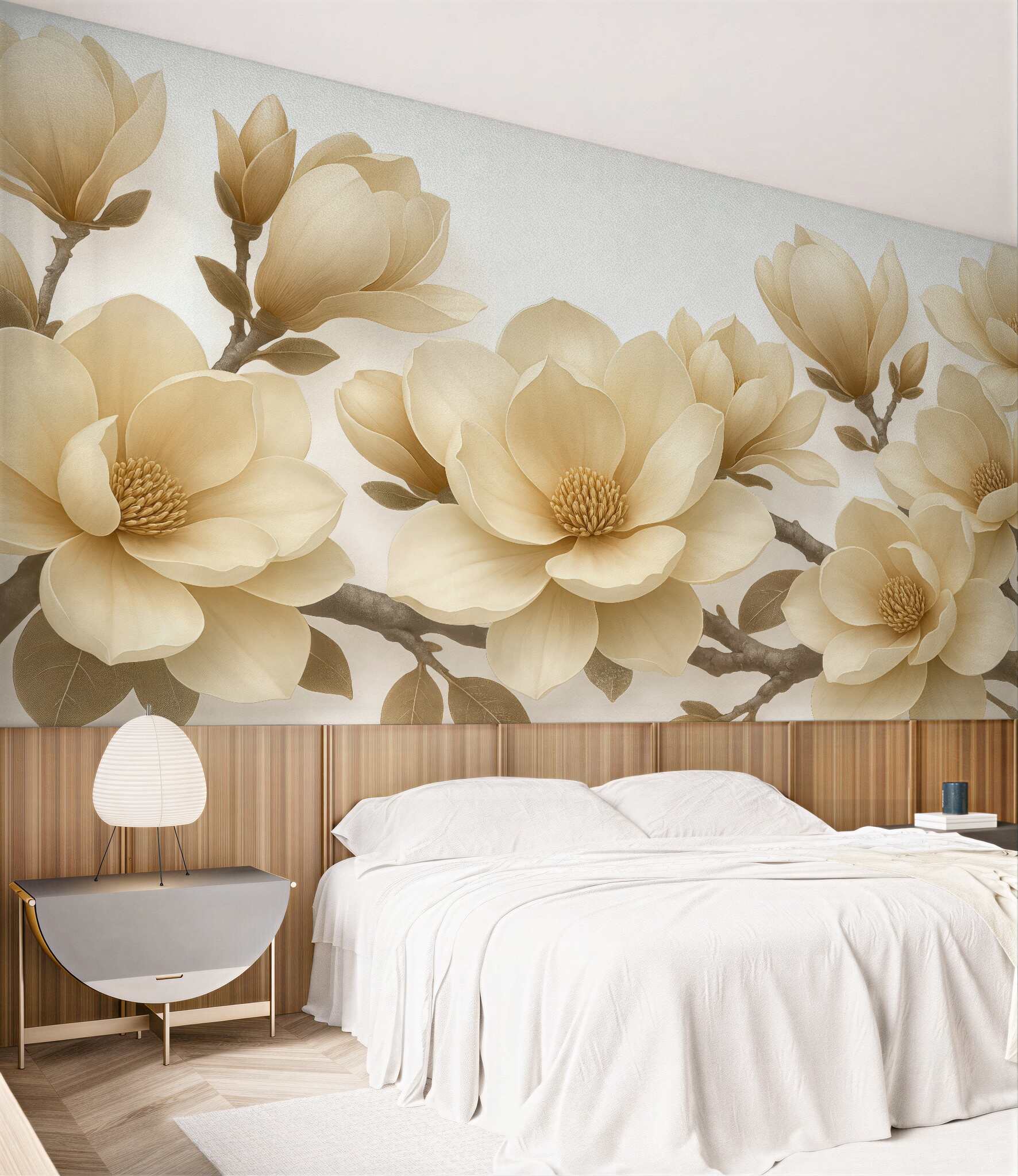 Fototapeta kremowe magnolie w eleganckim rozkwicie