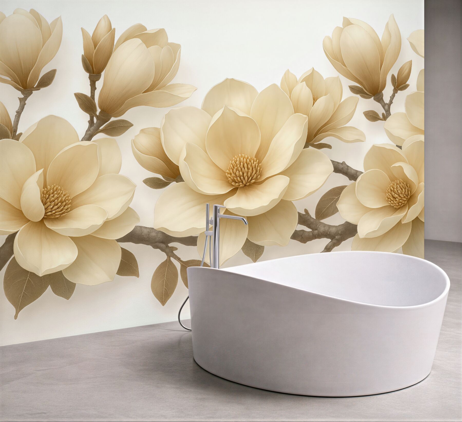 Fototapeta kremowe magnolie w eleganckim rozkwicie