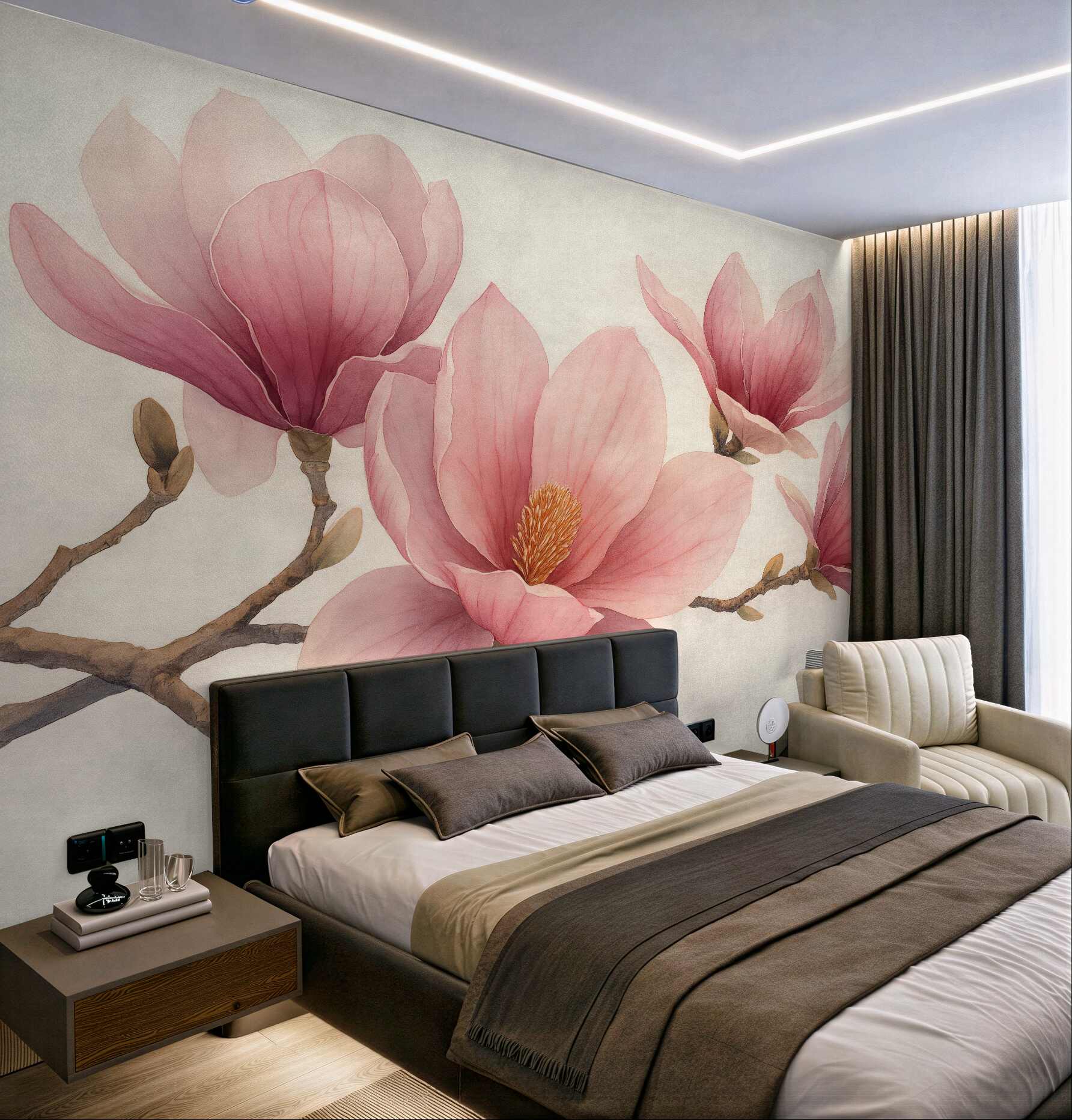 Fototapeta pudrowe magnolie w subtelnym rozkwicie