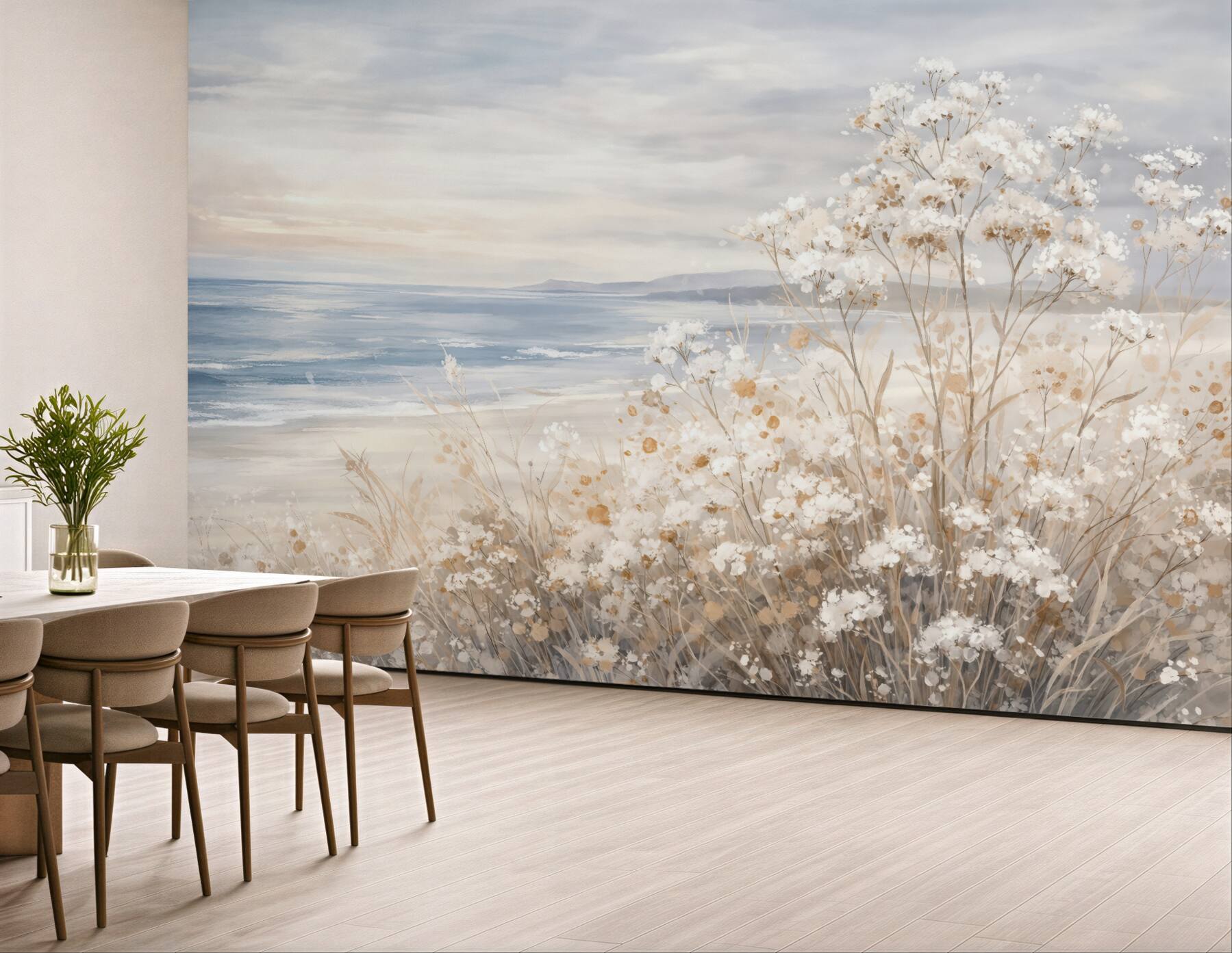 Fototapeta nadmorskie kwiaty w pastelowym świetle