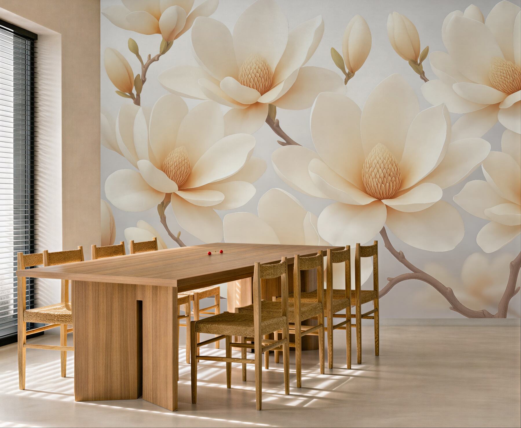 Fototapeta kremowe magnolie w subtelnej elegancji