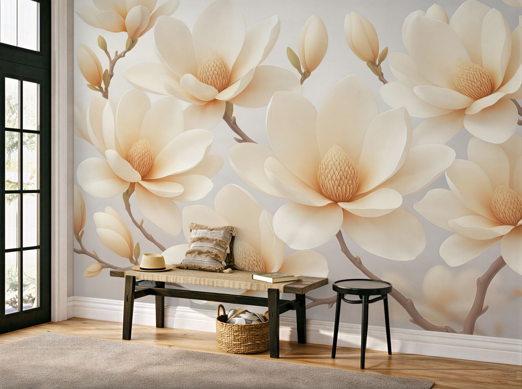 Fototapeta kremowe magnolie w subtelnej elegancji