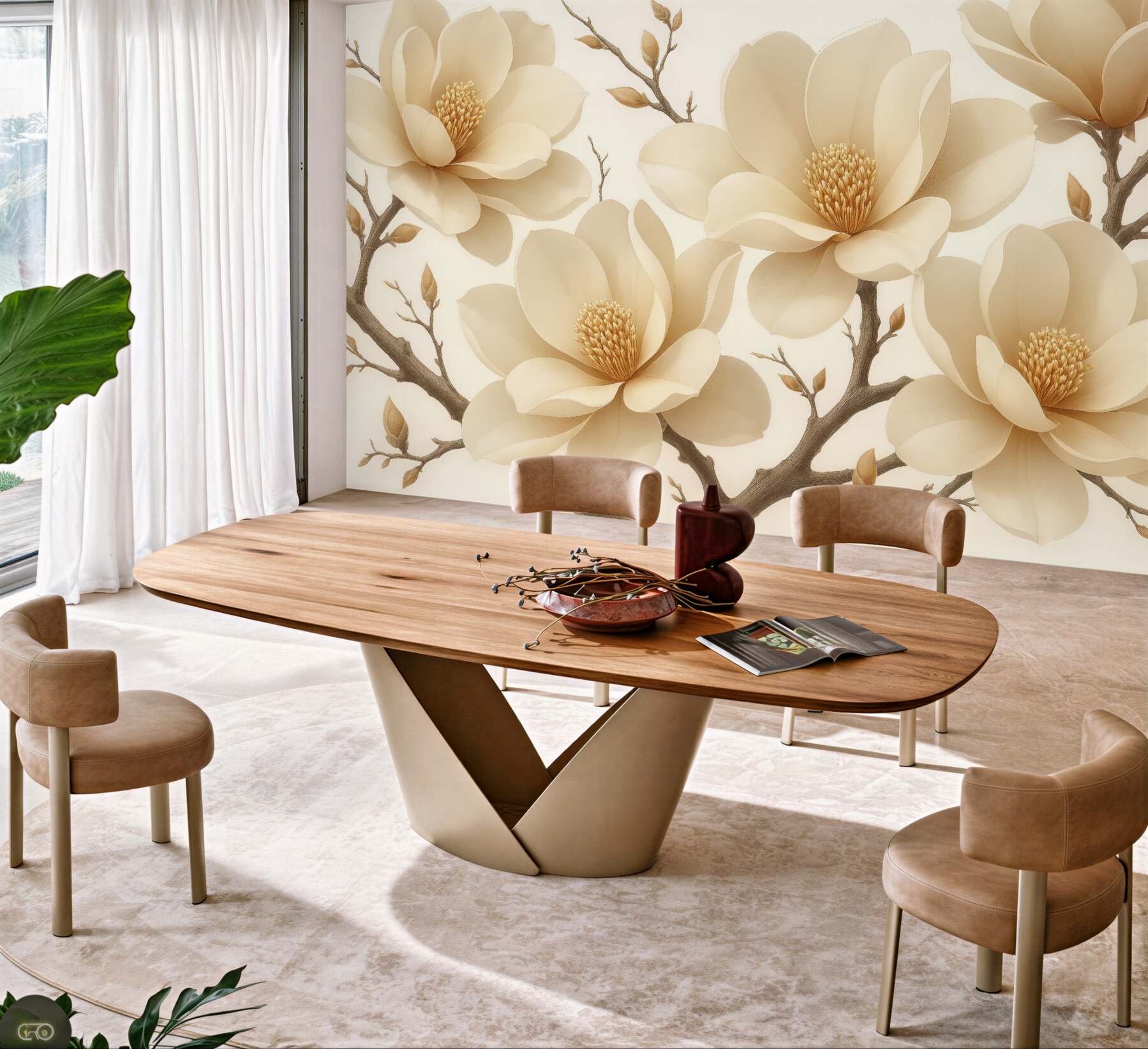 Fototapeta kremowe magnolie w subtelnej elegancji