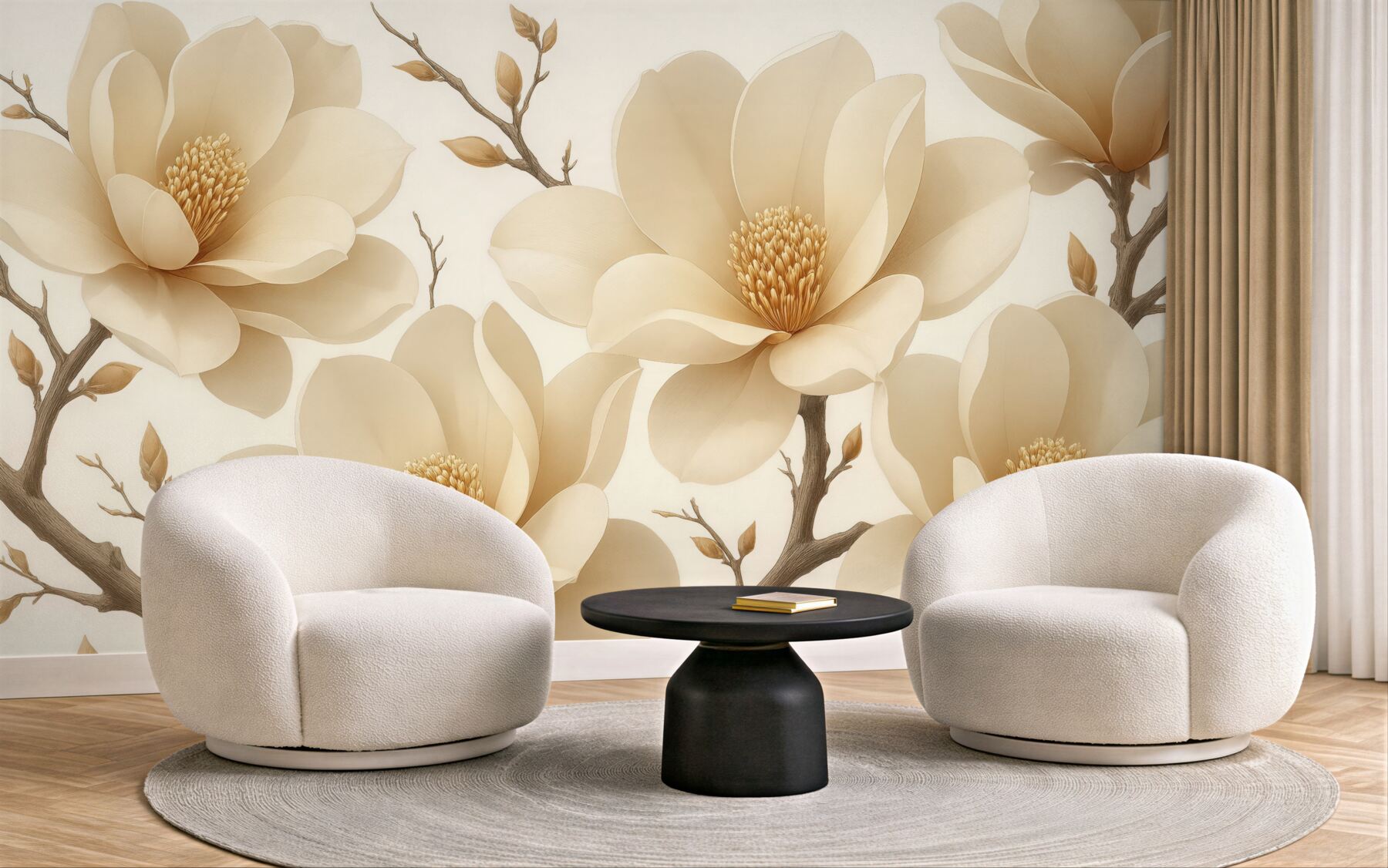 Fototapeta kremowe magnolie w subtelnej elegancji