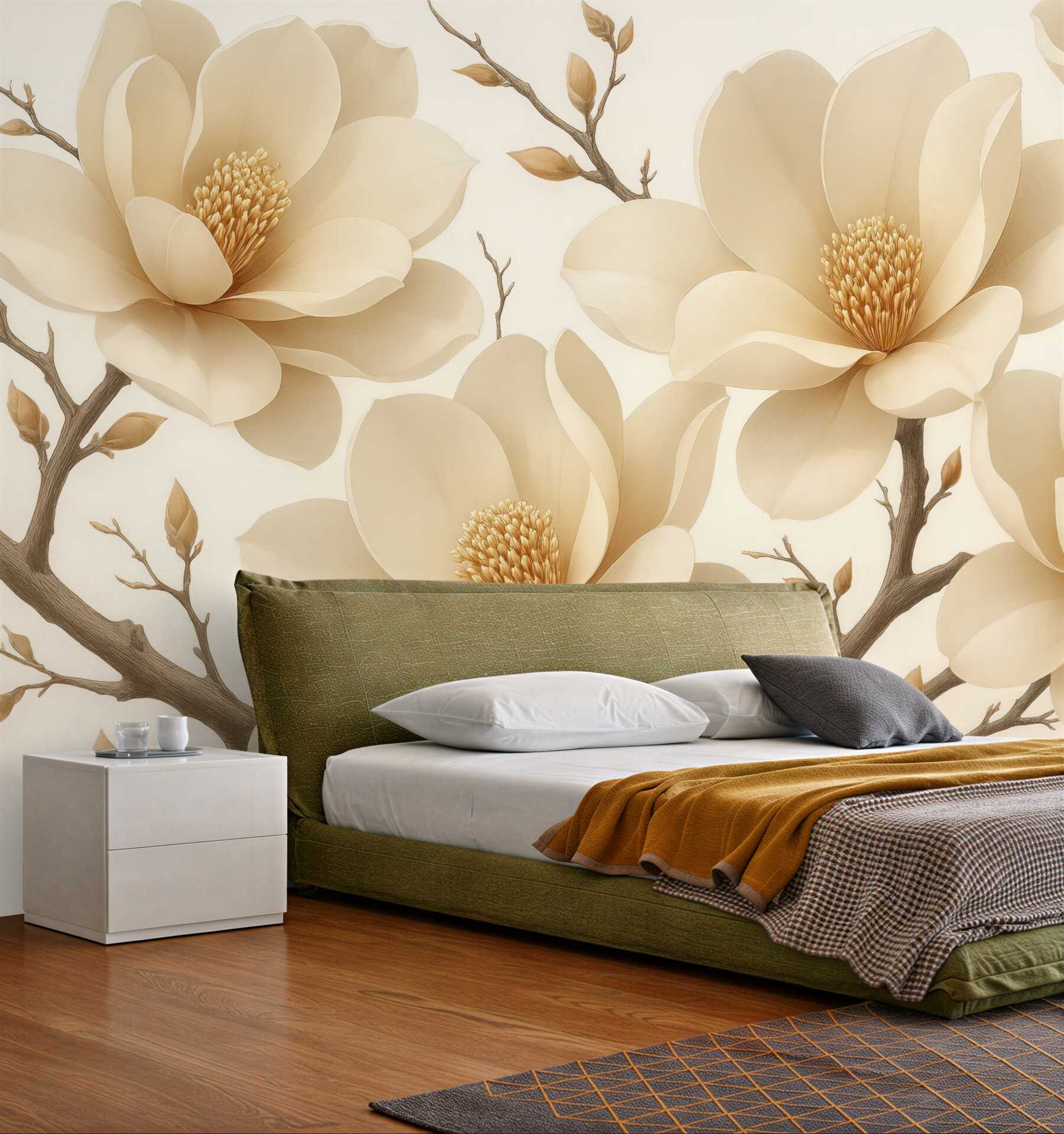 Fototapeta kremowe magnolie w subtelnej elegancji