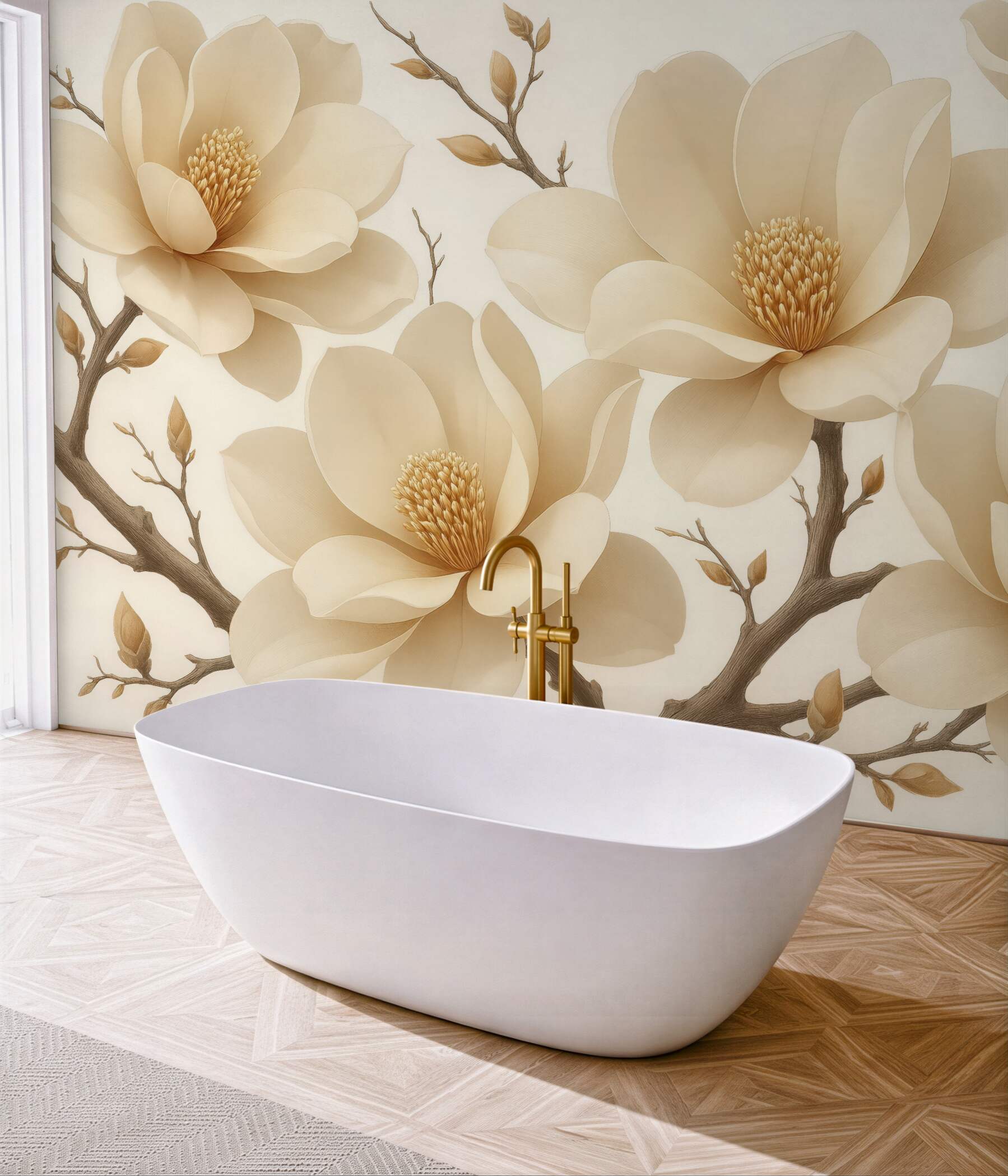 Fototapeta kremowe magnolie w subtelnej elegancji